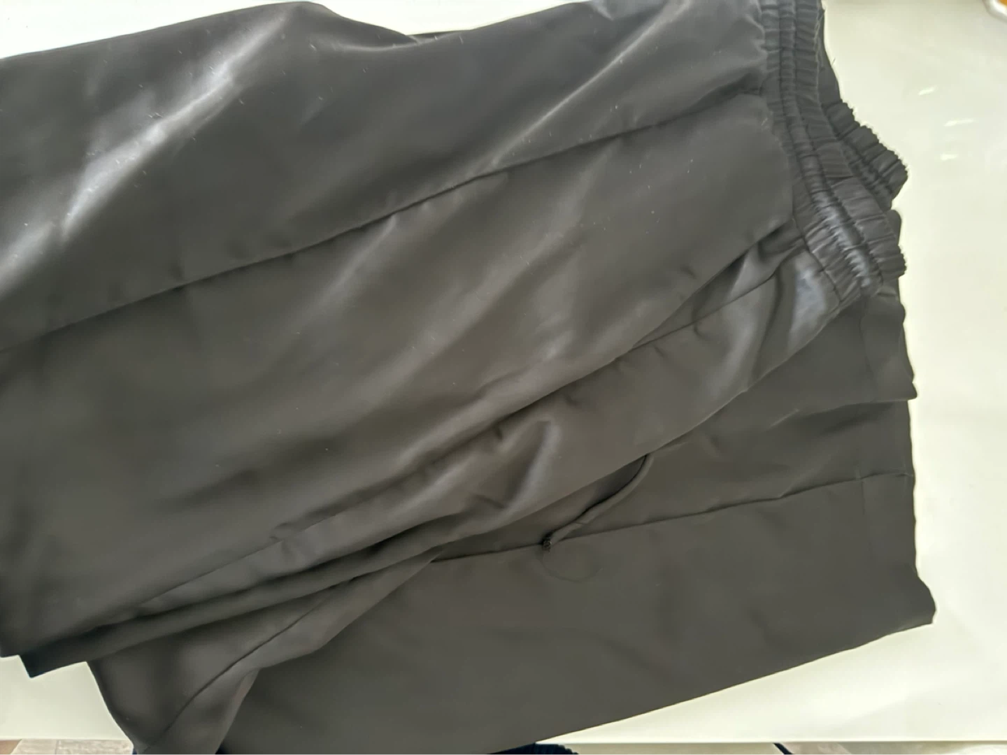 ZARA Black Wide Leg Satin Pants - Size Medium - photo 5