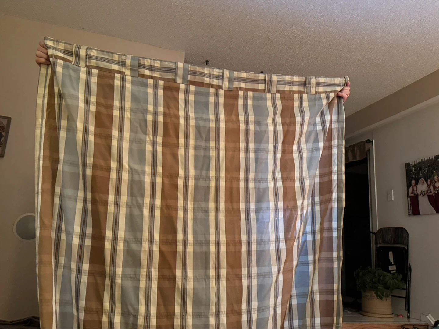 Plaid Curtain Panel (3 panels & 1 valance) - photo 2