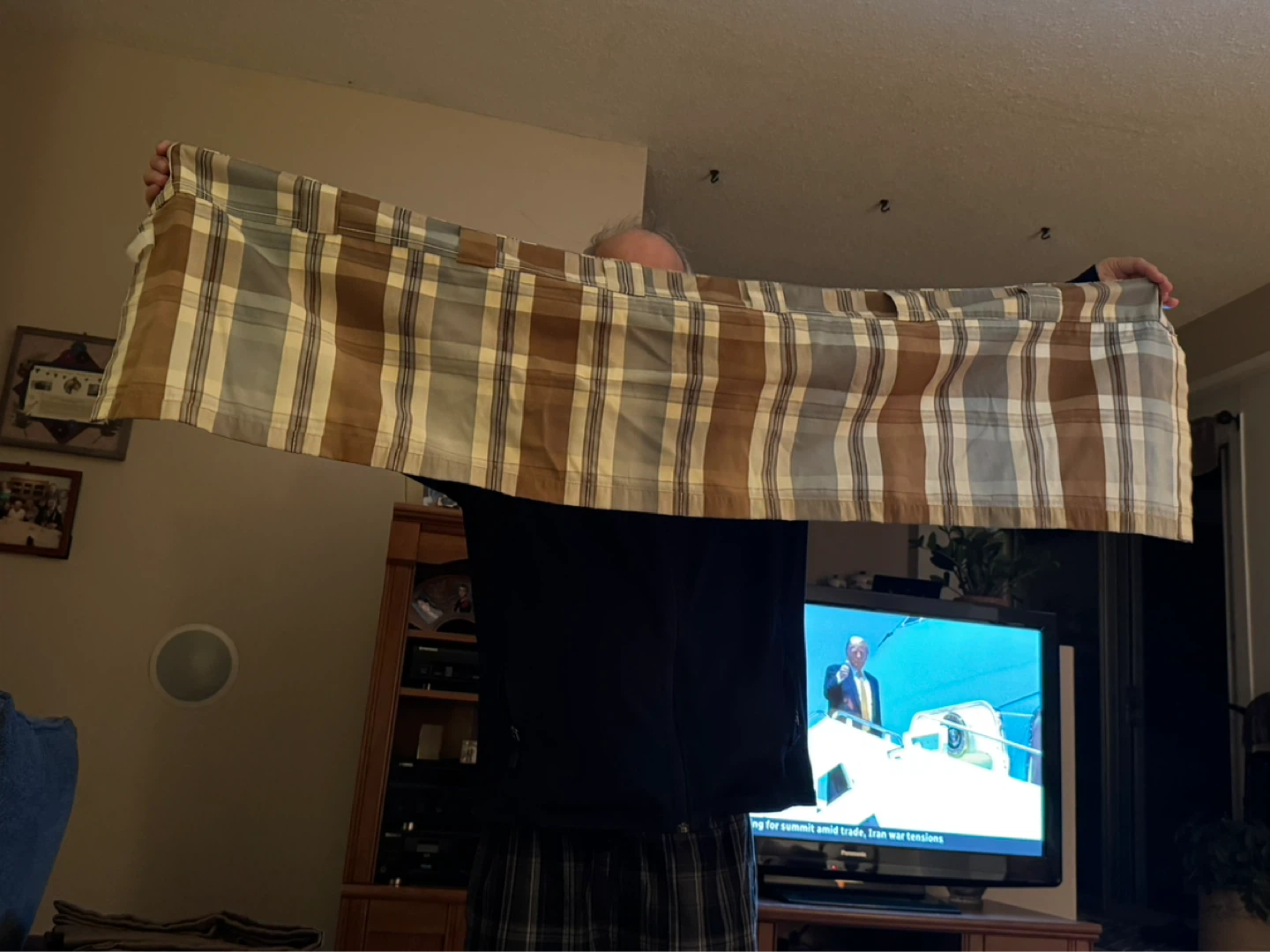 Plaid Curtain Panel (3 panels & 1 valance) - photo 3