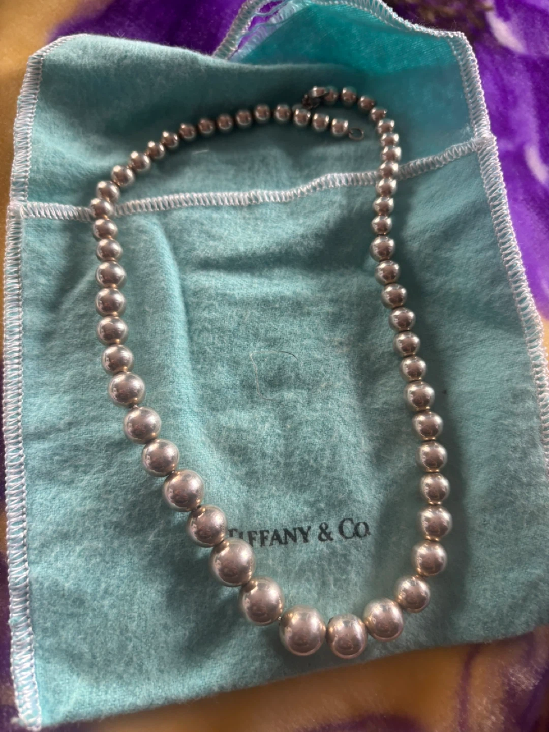 Tiffany & Co. Sterling Silver Bead Necklace