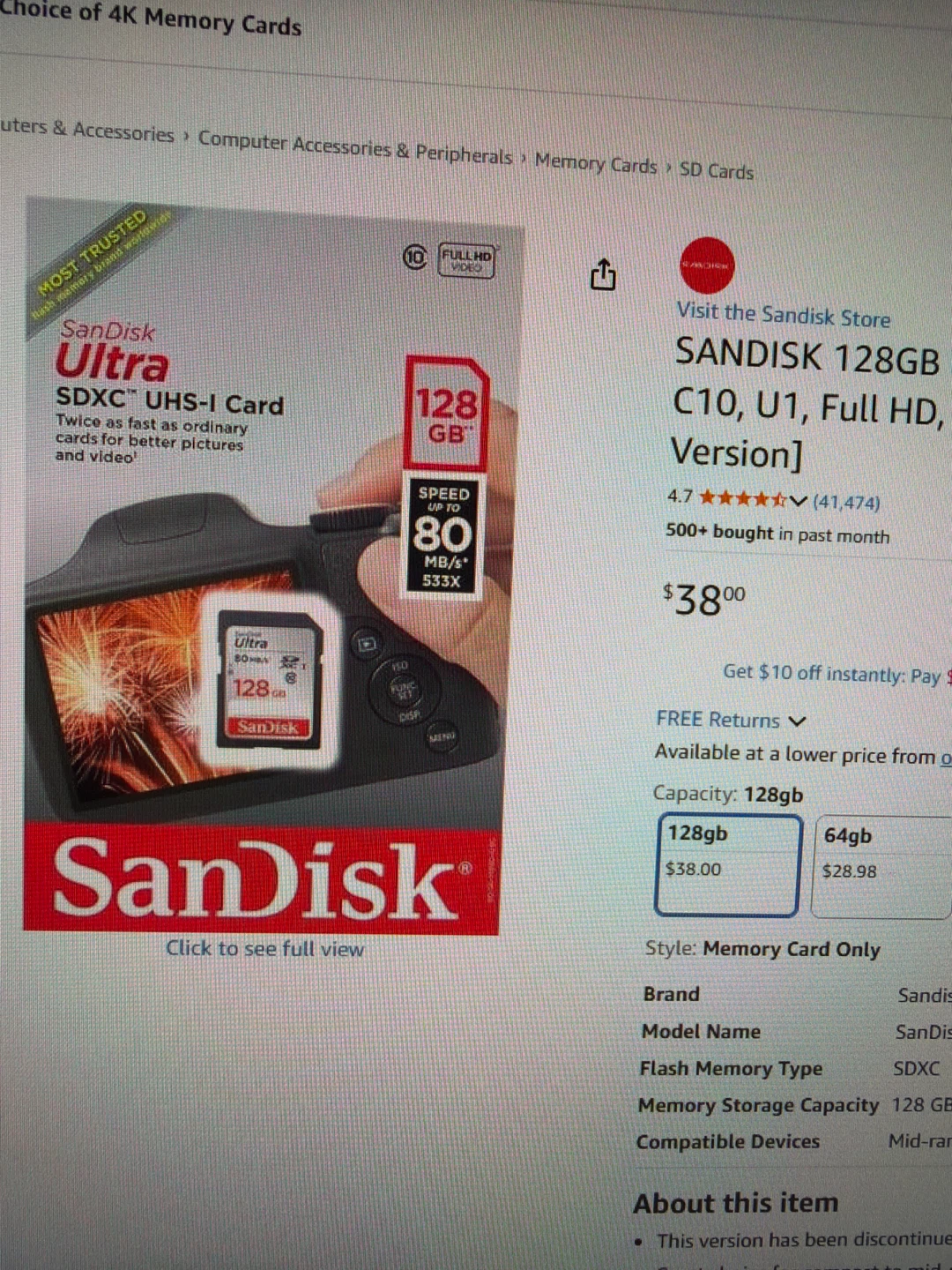 SanDisk Ultra 128GB SDXC UHS-I Card - photo 3