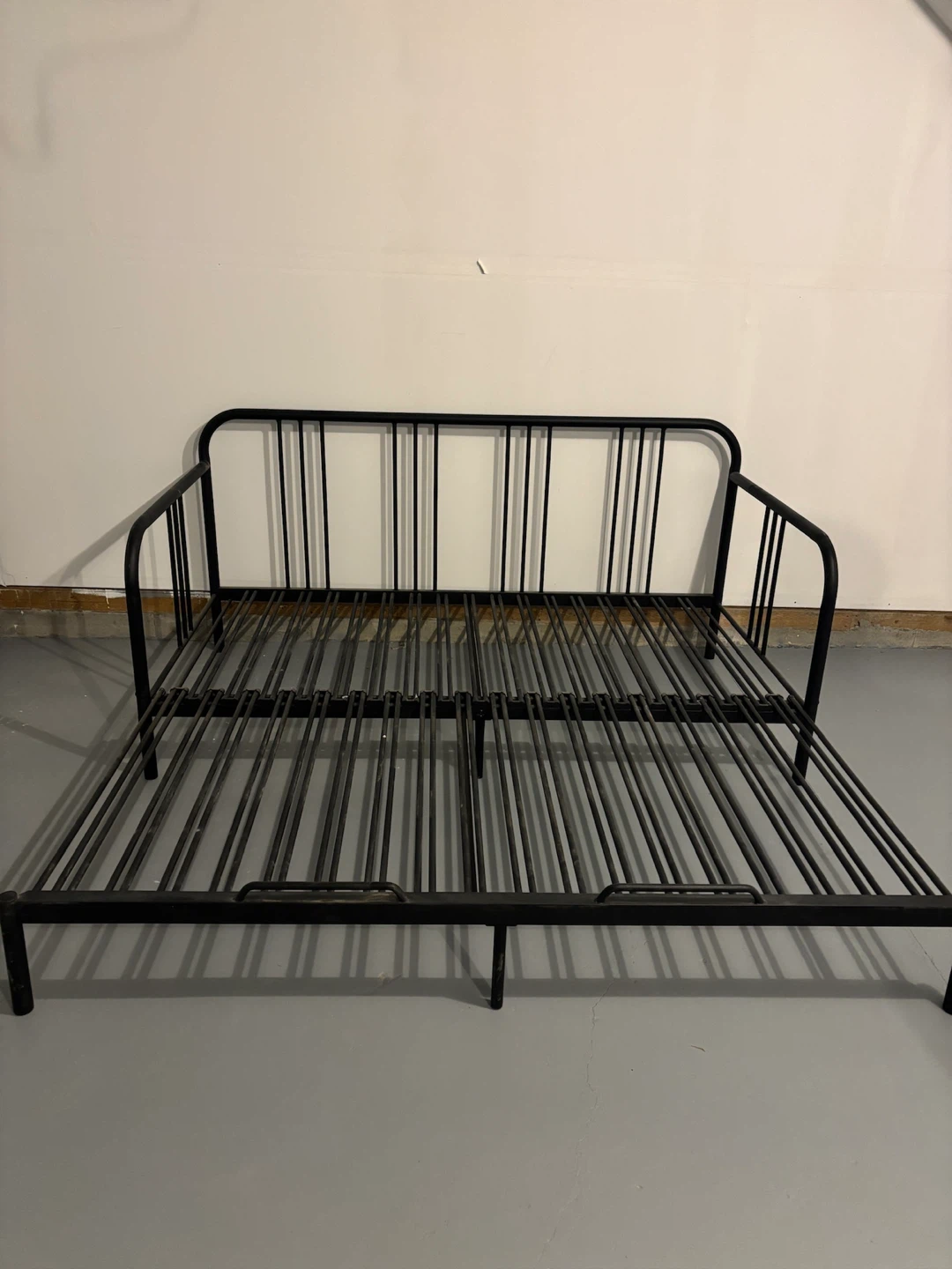 Black Metal Daybed Frame + Mattress and comforter - photo 4