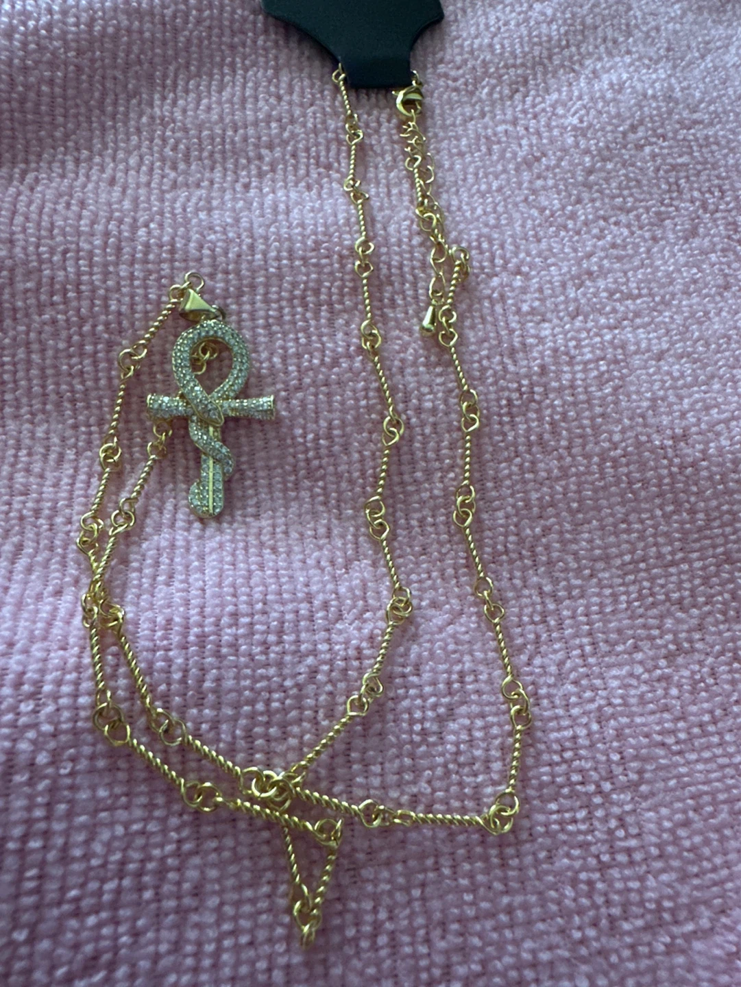 14k Gold laminated Necklace with Pendants - photo 3