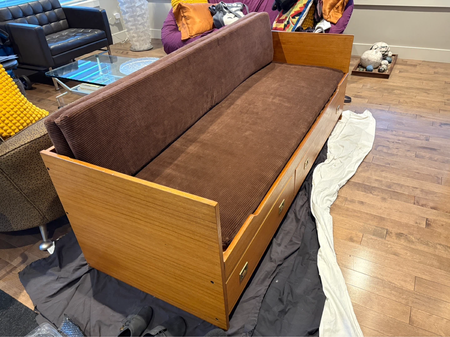 Solid Wood -Real Teak Pullout Sofa Bed