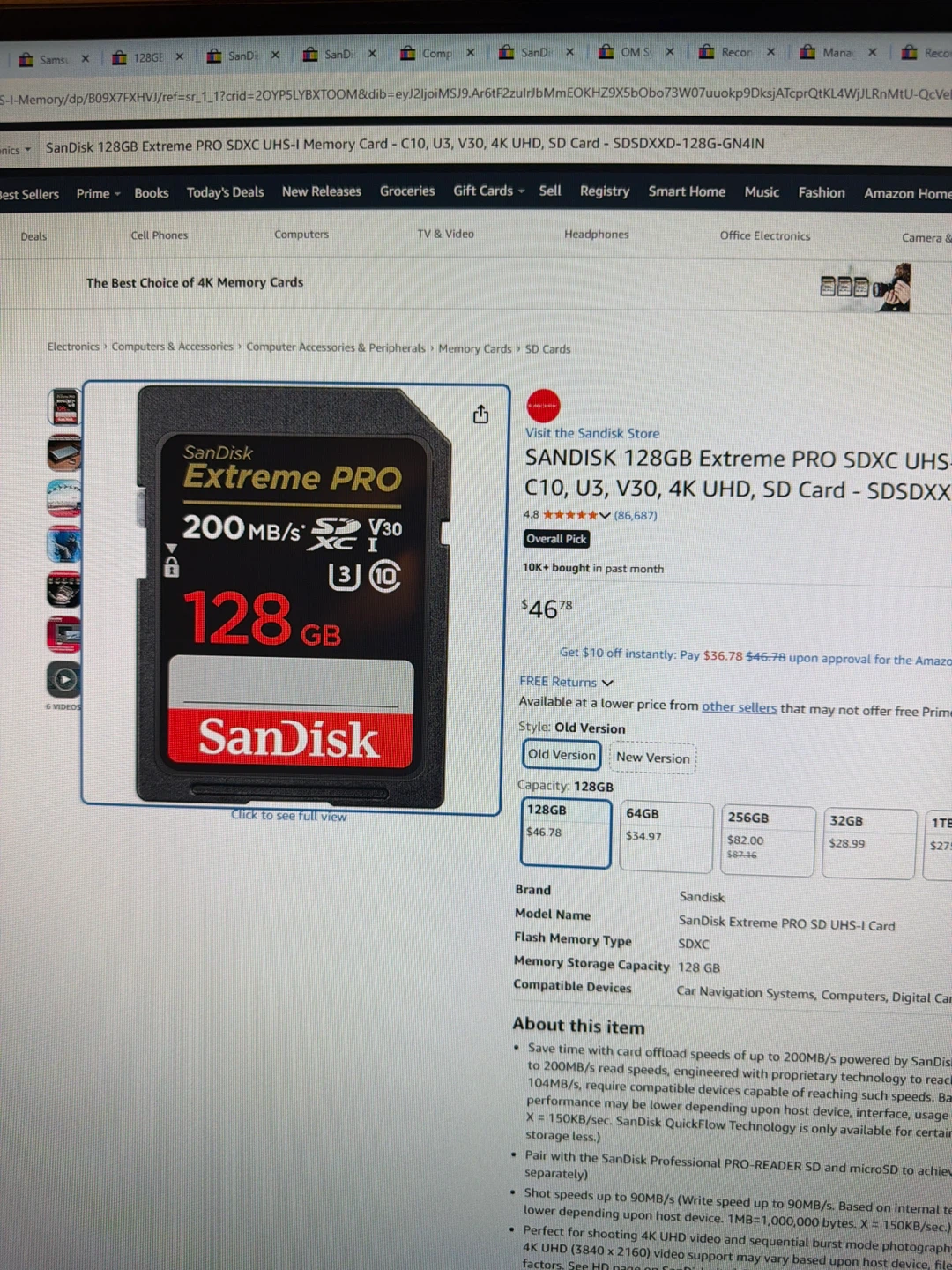 SanDisk Extreme PRO 128GB SDXC UHS-I Memory Card - photo 4