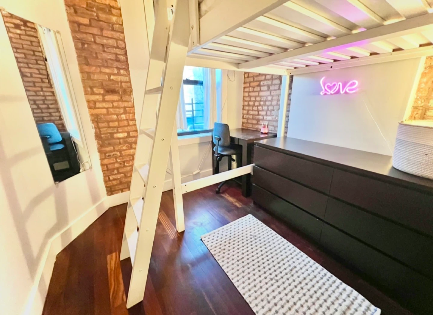 White Loft Bed Frame