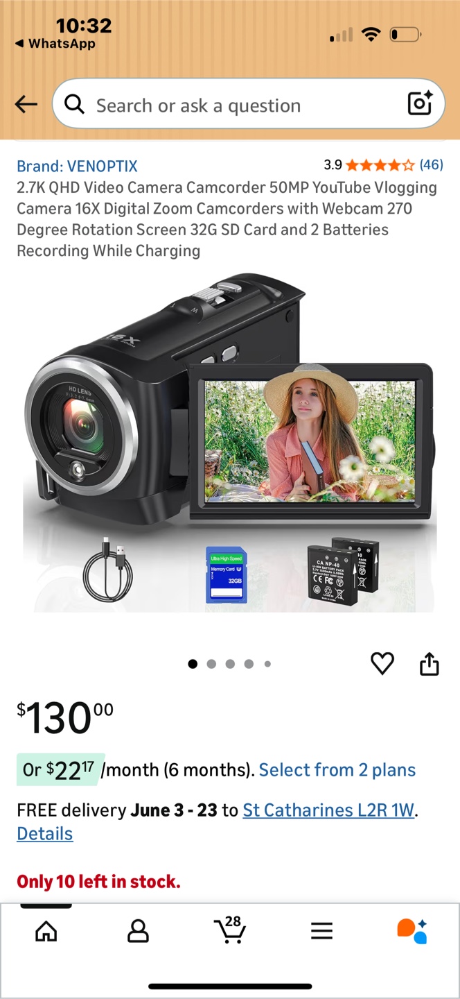 Brand New2.7K QHD Video Camera Camrecorder