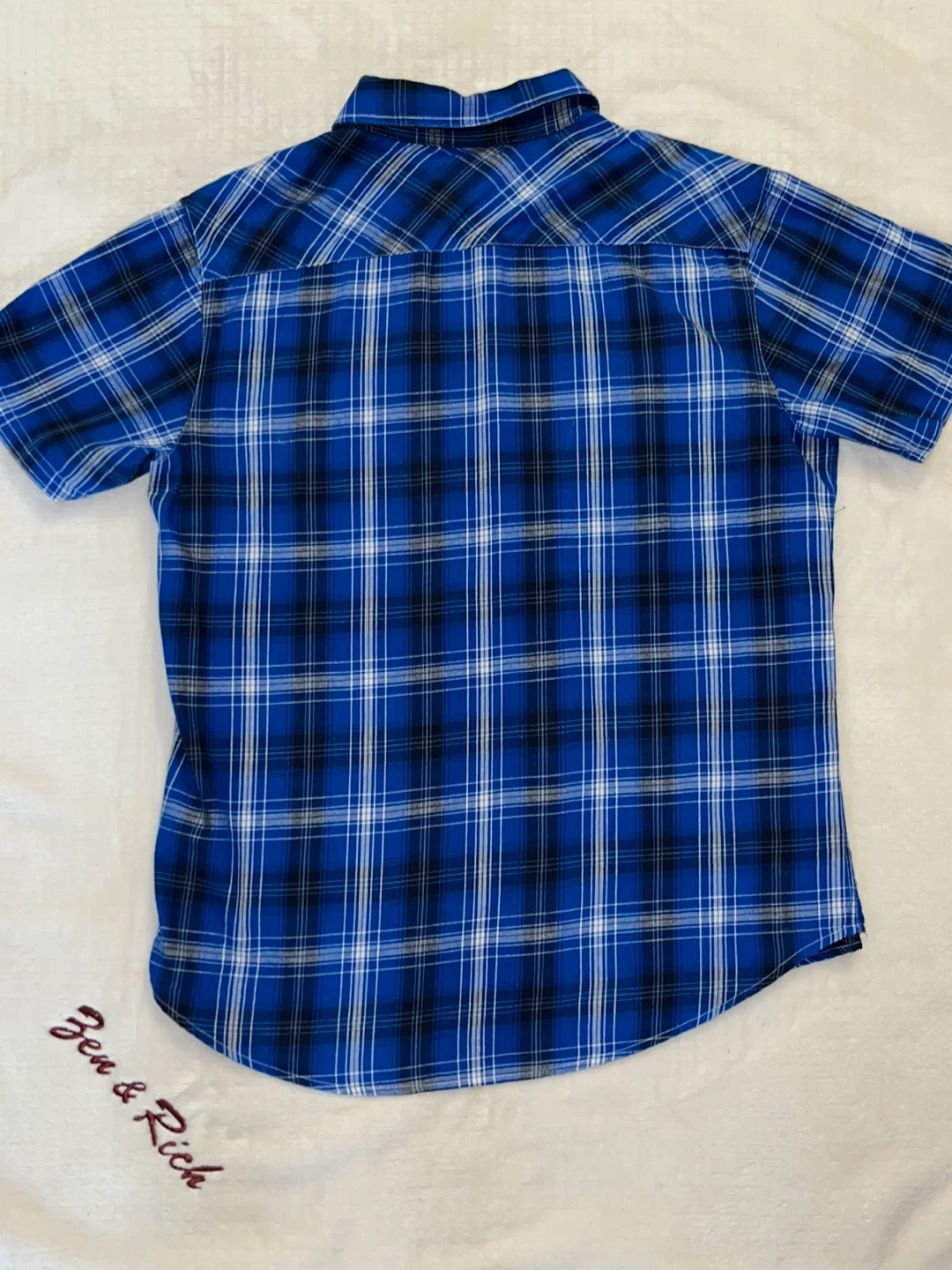 Harley-Davidson Blue Plaid Large Short Sleeve Shirt - photo 2