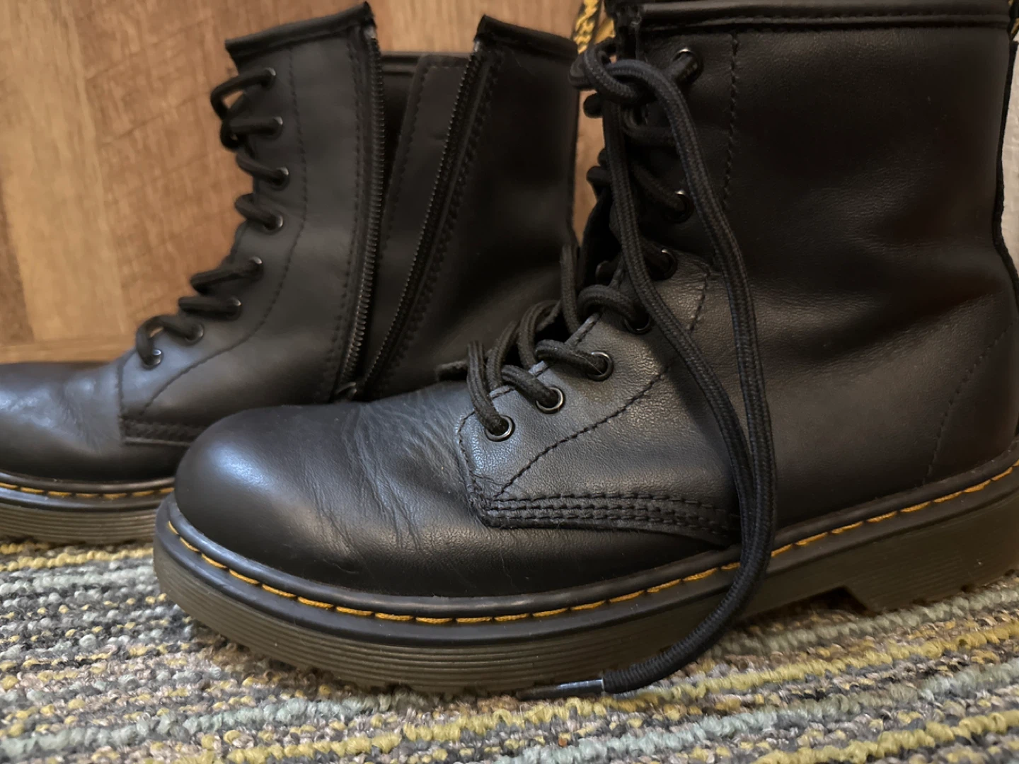 Dr. Martens Black Leather Boots with Zipper