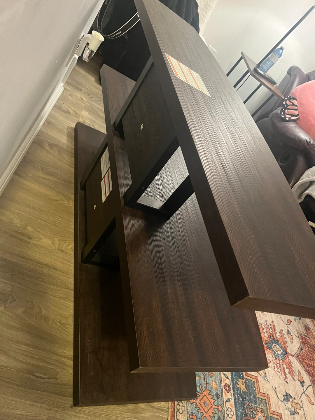 Dark Brown Wood TV Stand - photo 2