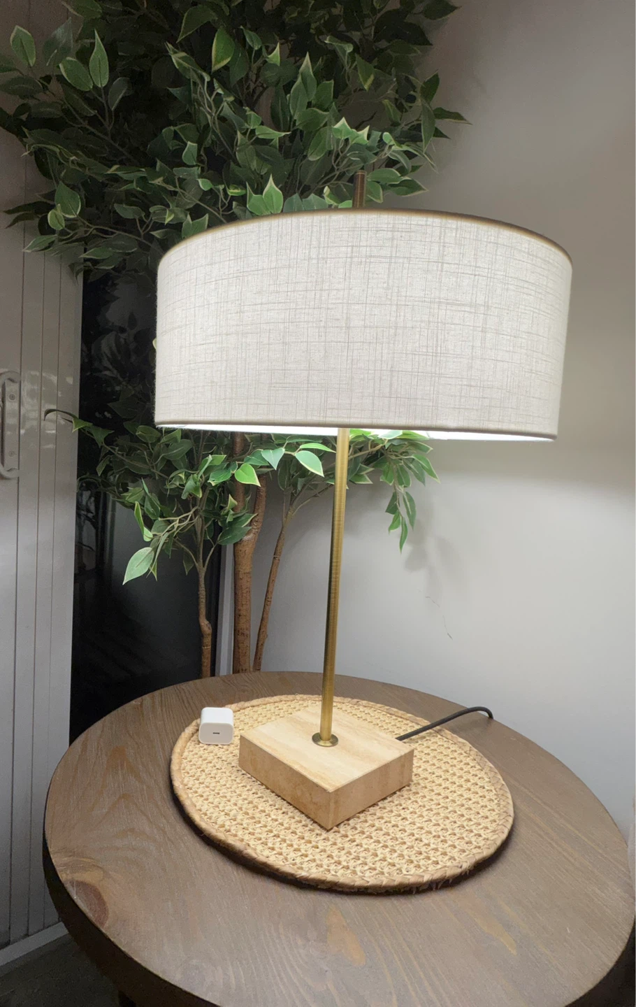 Ikea Stockholm Table Lamp with Linen Shade