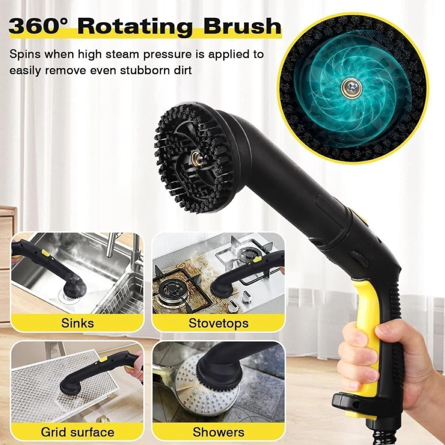 Yellow TVD Steam Cleaner with 26 Accessories