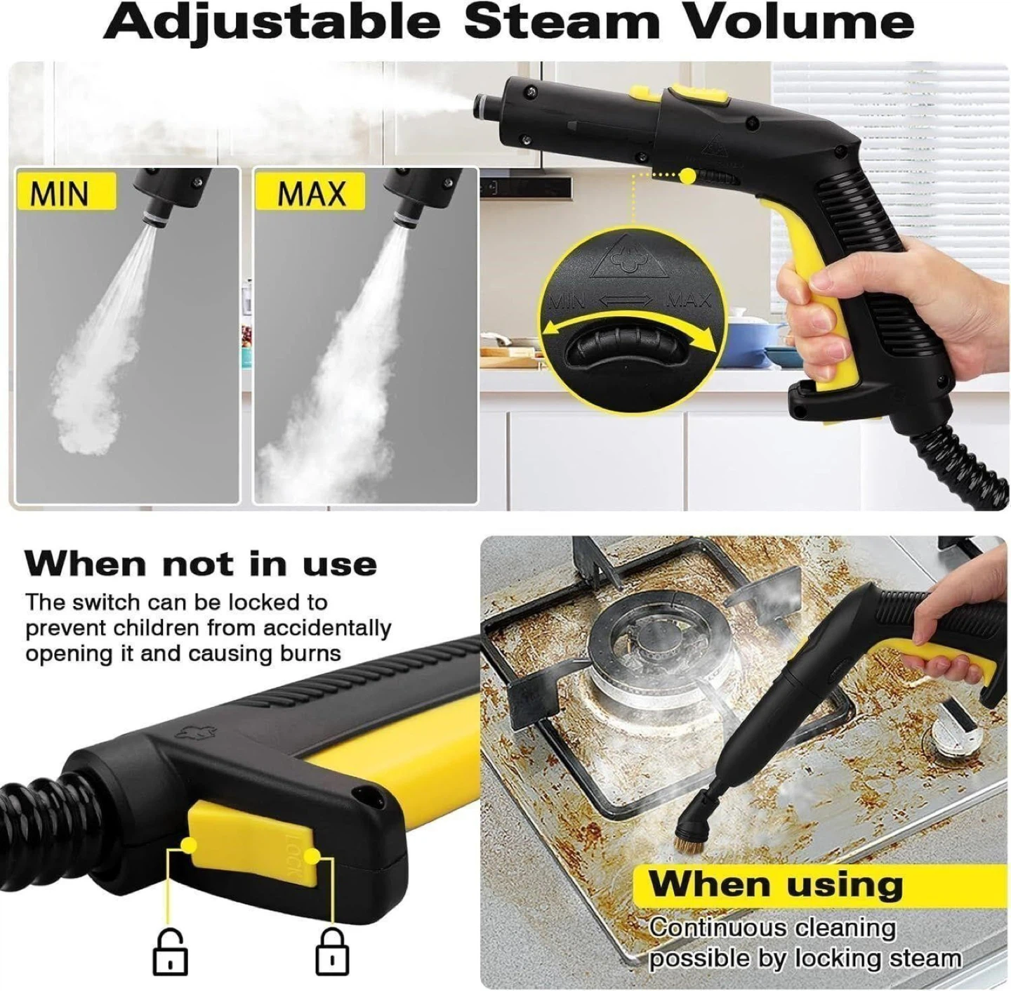 Yellow TVD Steam Cleaner with 26 Accessories - photo 2