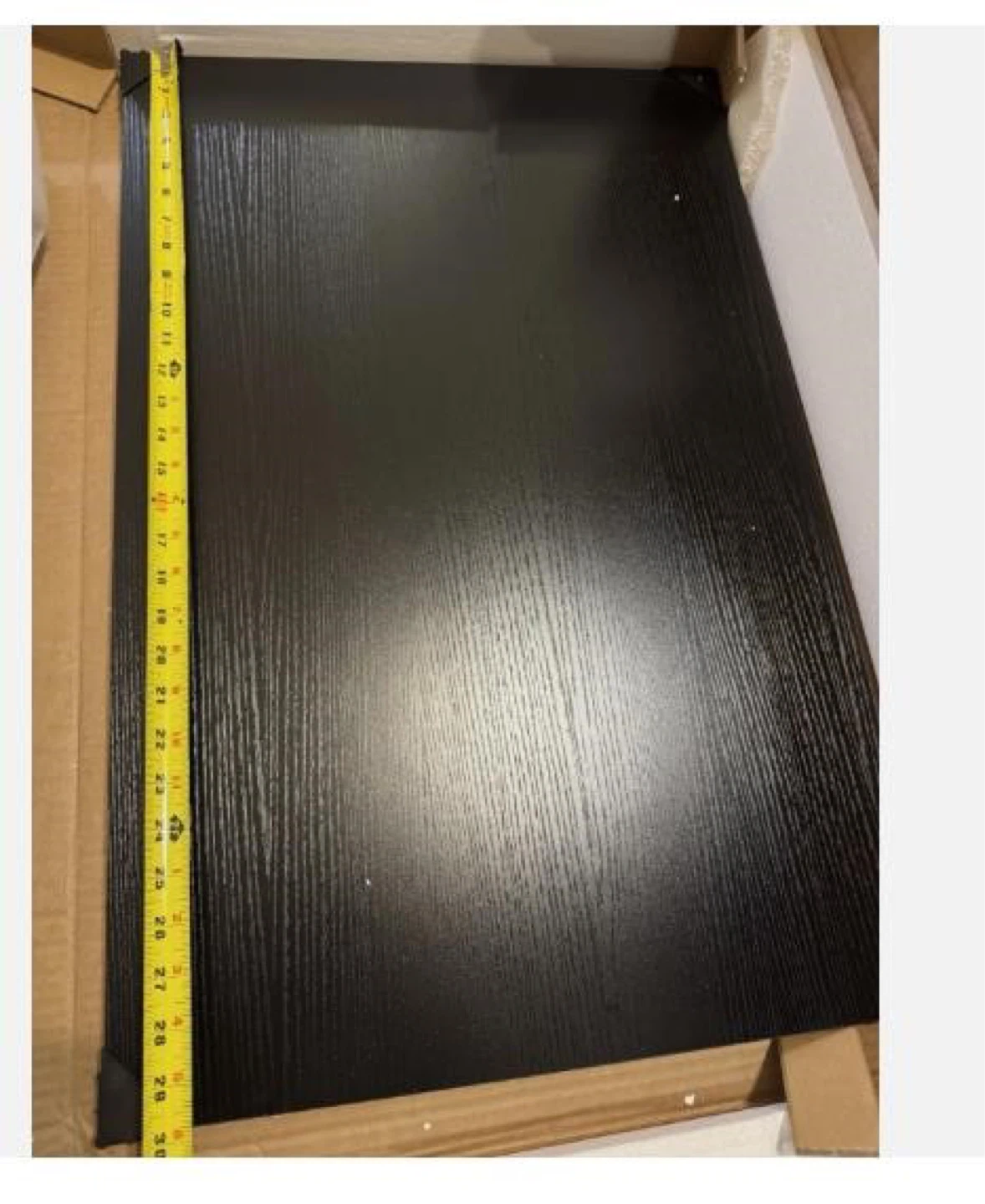 Black L-Shaped Desk with Power Outlet and Shelving - photo 4