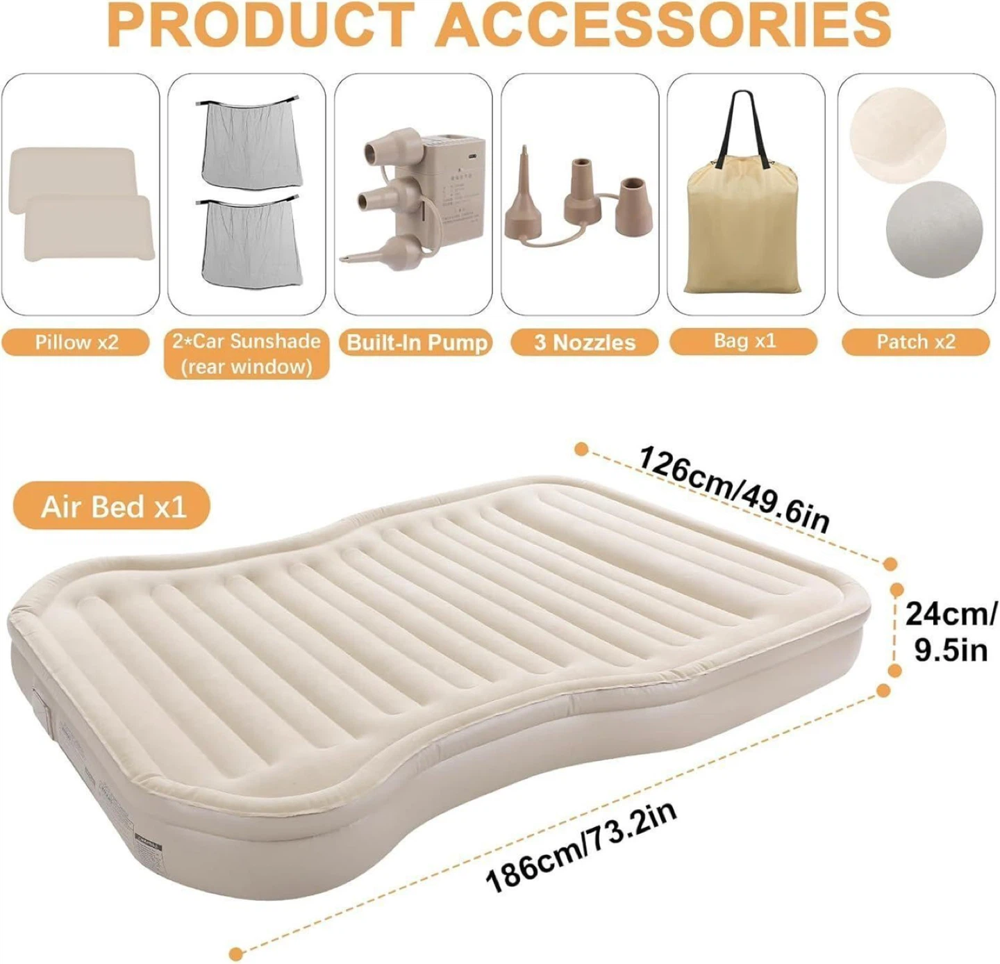 Inflatable Air Bed with Built-in Pump and Accessories - photo 2