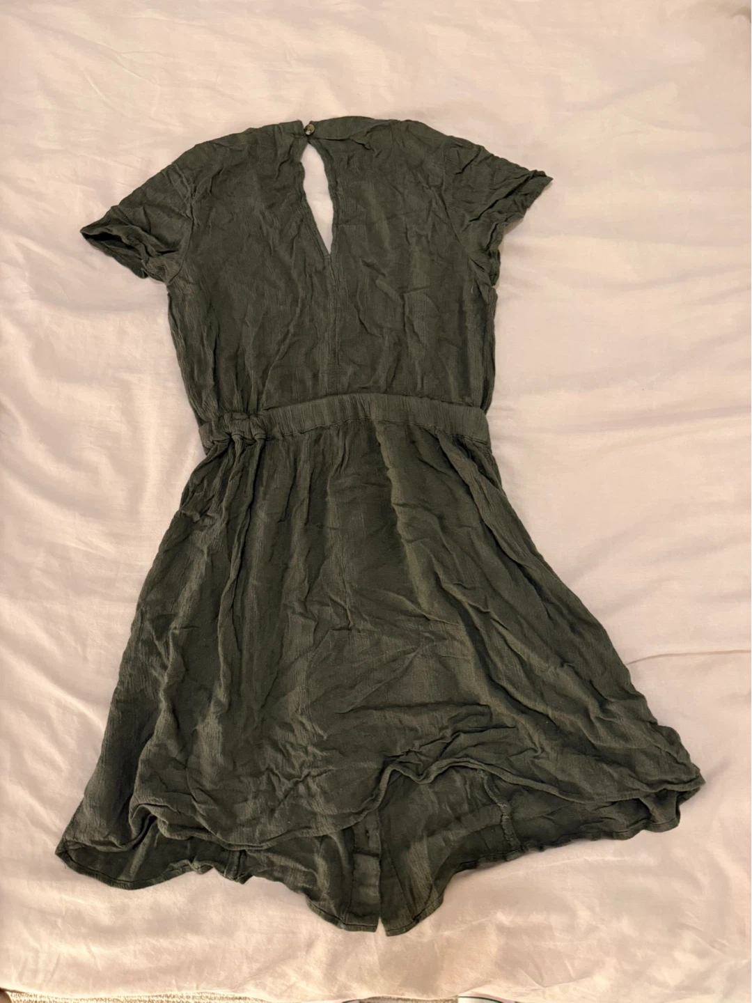 American Eagle Olive Green Button-Front Dress - photo 3