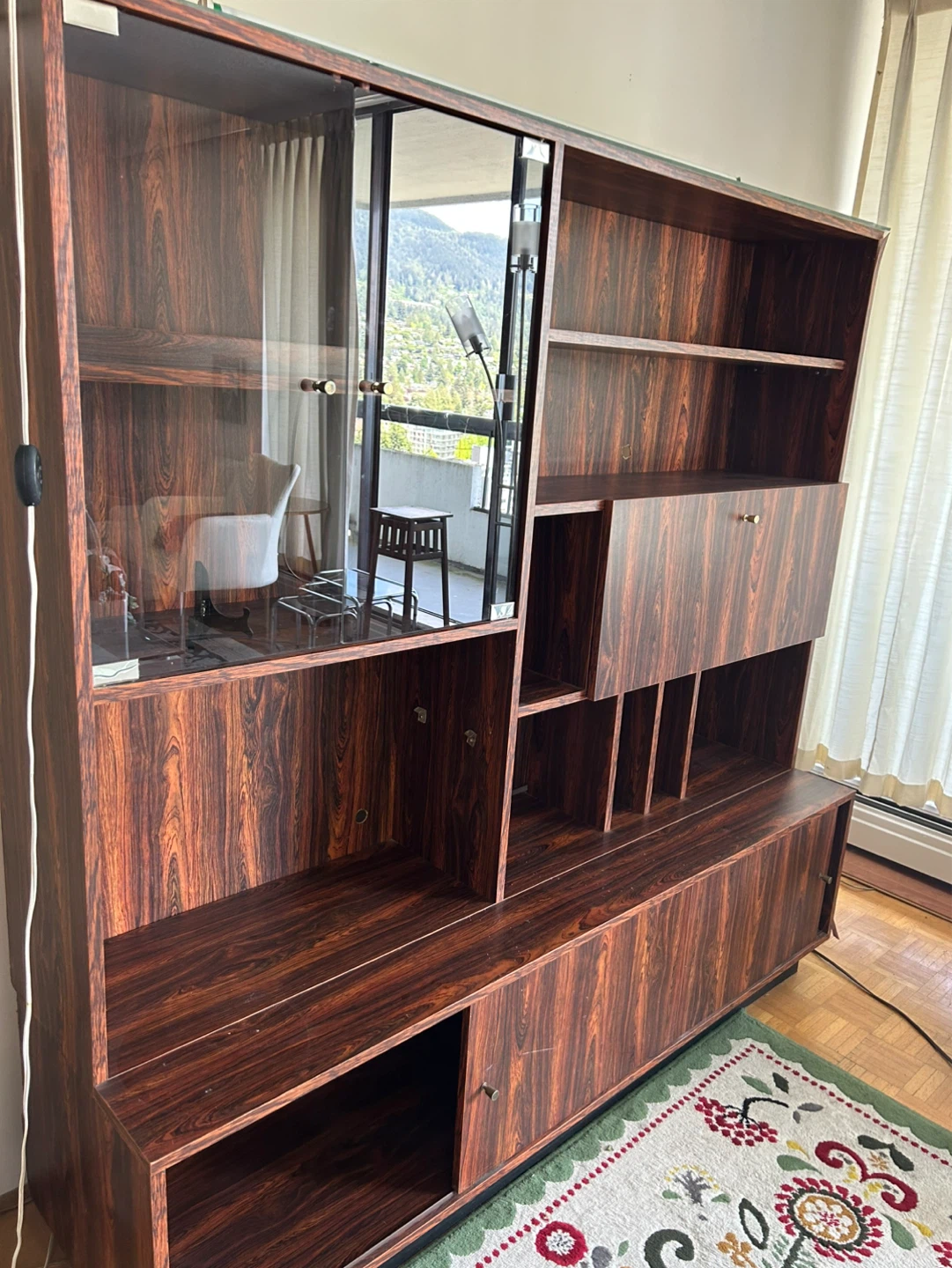 Vintage Rosewood Bookcase and Display Cabinet