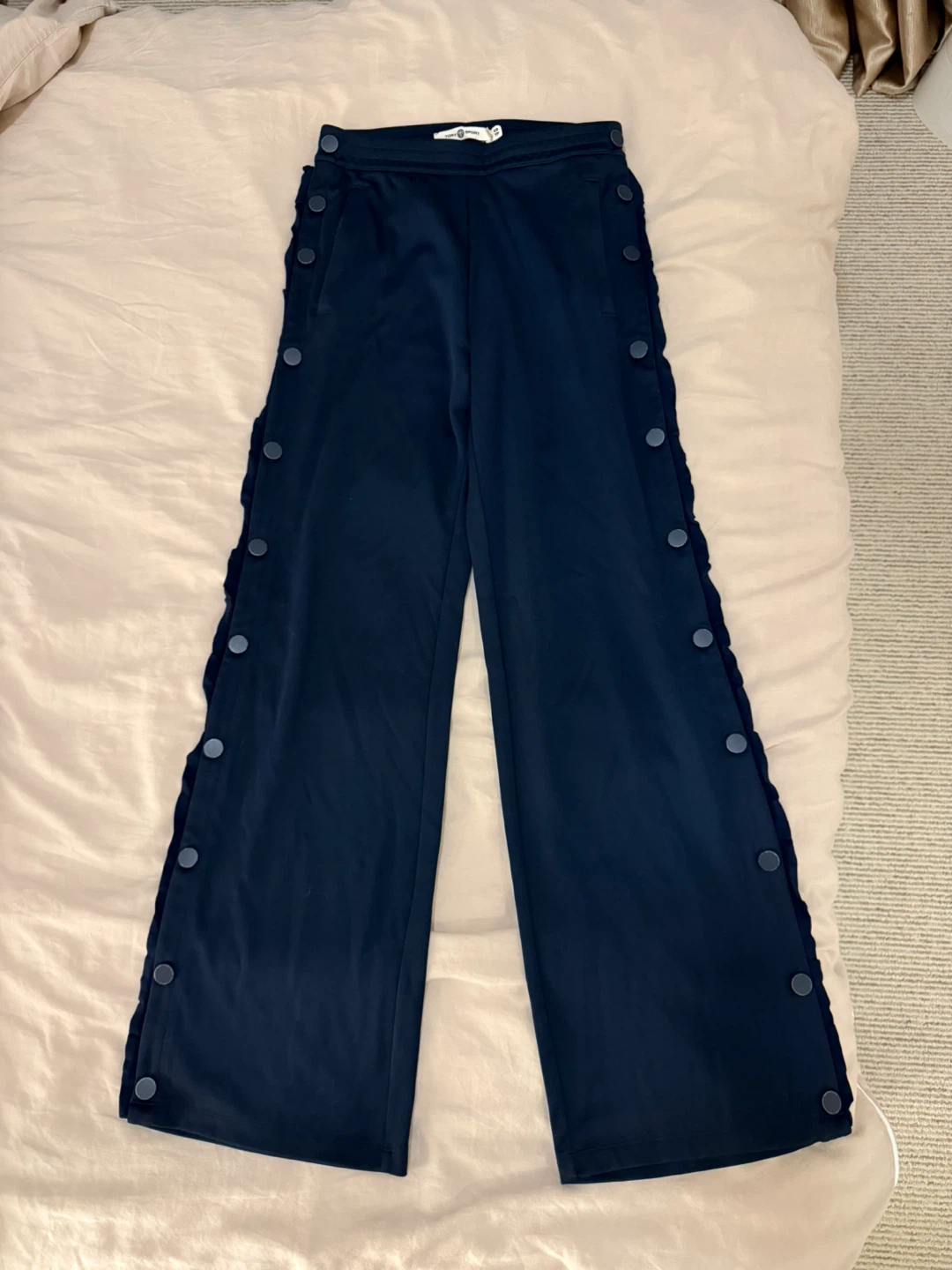 Tory Sport Snap Button Track Pants XS Navy Blue