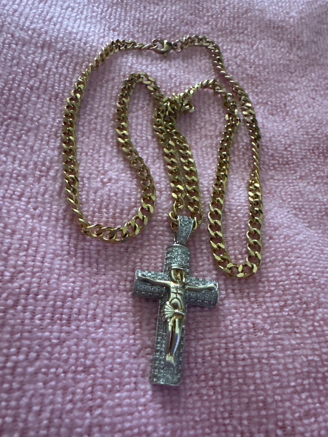 KUPING 14kGold laminated Chain with Jesus Crucifix Pendant - photo 2