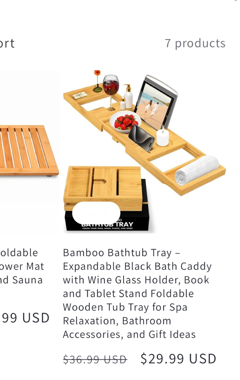 Bambusi Collection Bamboo Bathtub Tray - photo 2