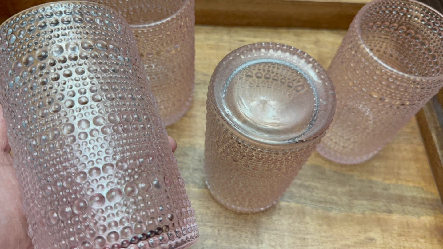 Set of 4 Pink Textured Tumblers - photo 5