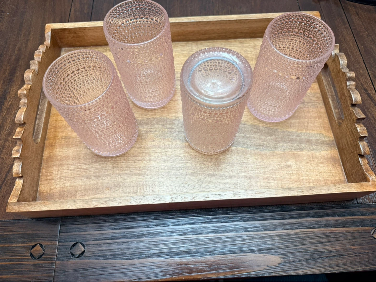Set of 4 Pink Textured Tumblers - photo 3