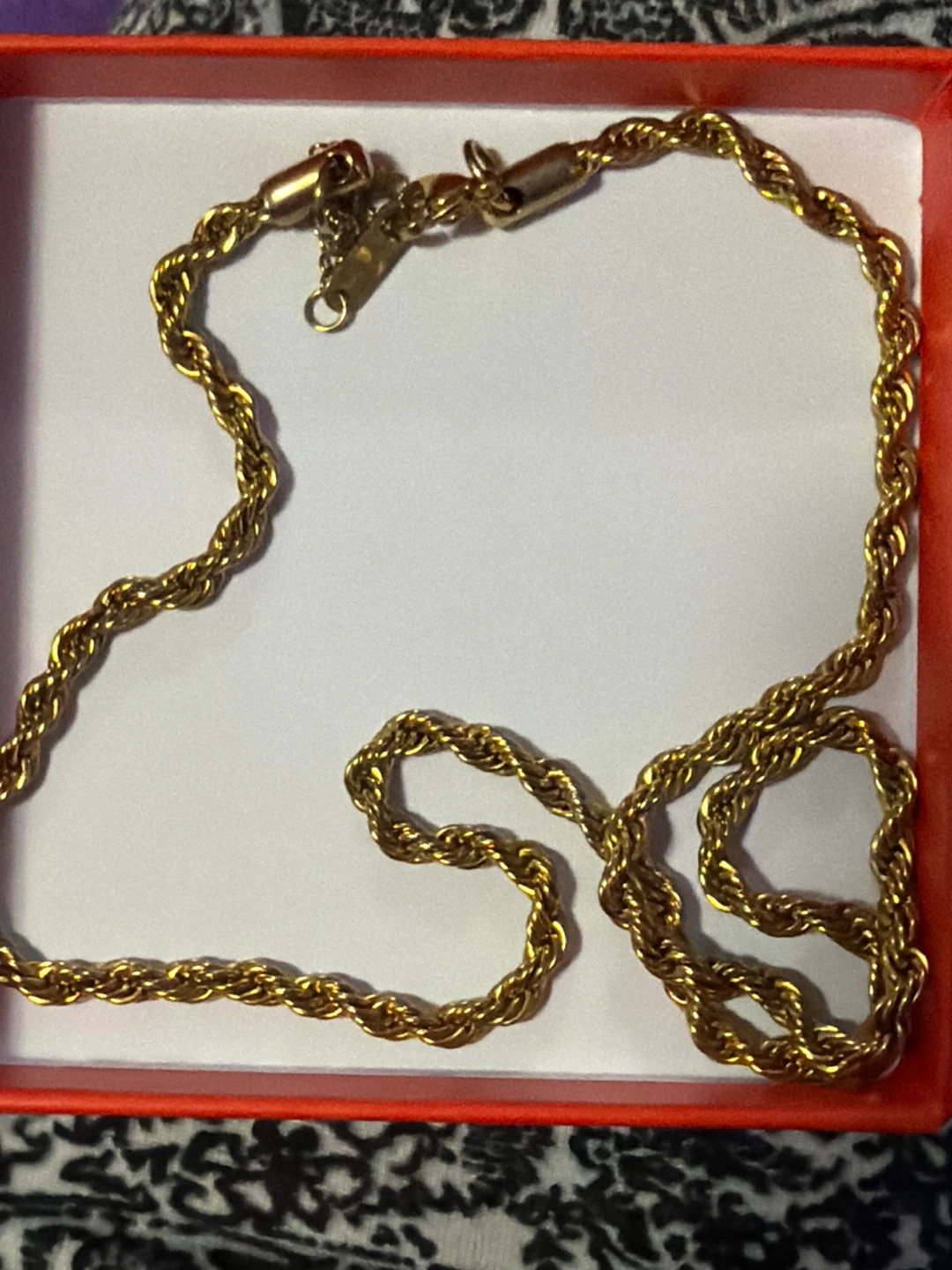 Gold Rope Chain Necklace (stainless steel)