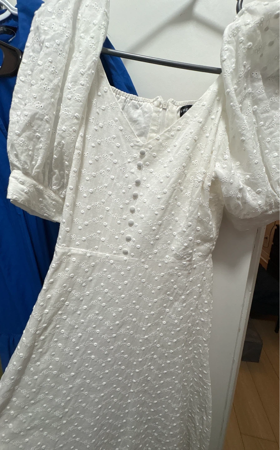 SHEIN White Broderie Puff Sleeve Dress - photo 2