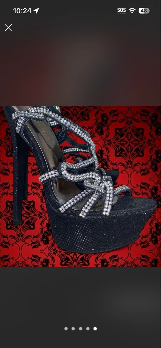 Women's  Glitter Stiletto Rhinestone Straps - photo 3