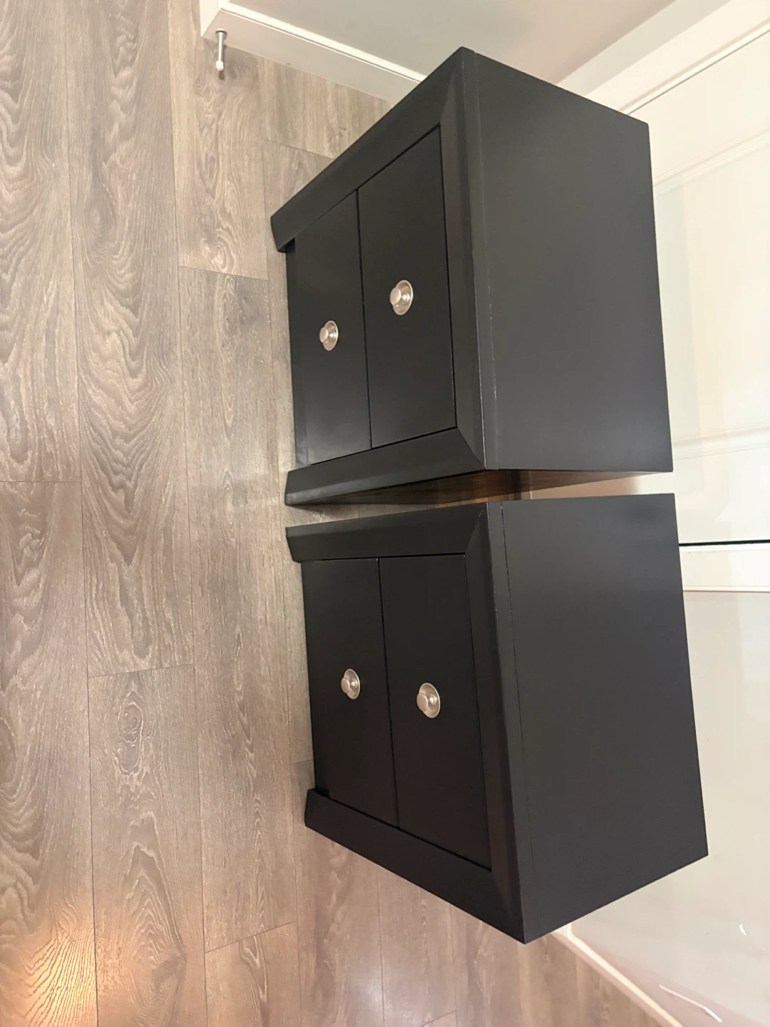Pair of Black Nightstands with 2 Drawers - photo 4