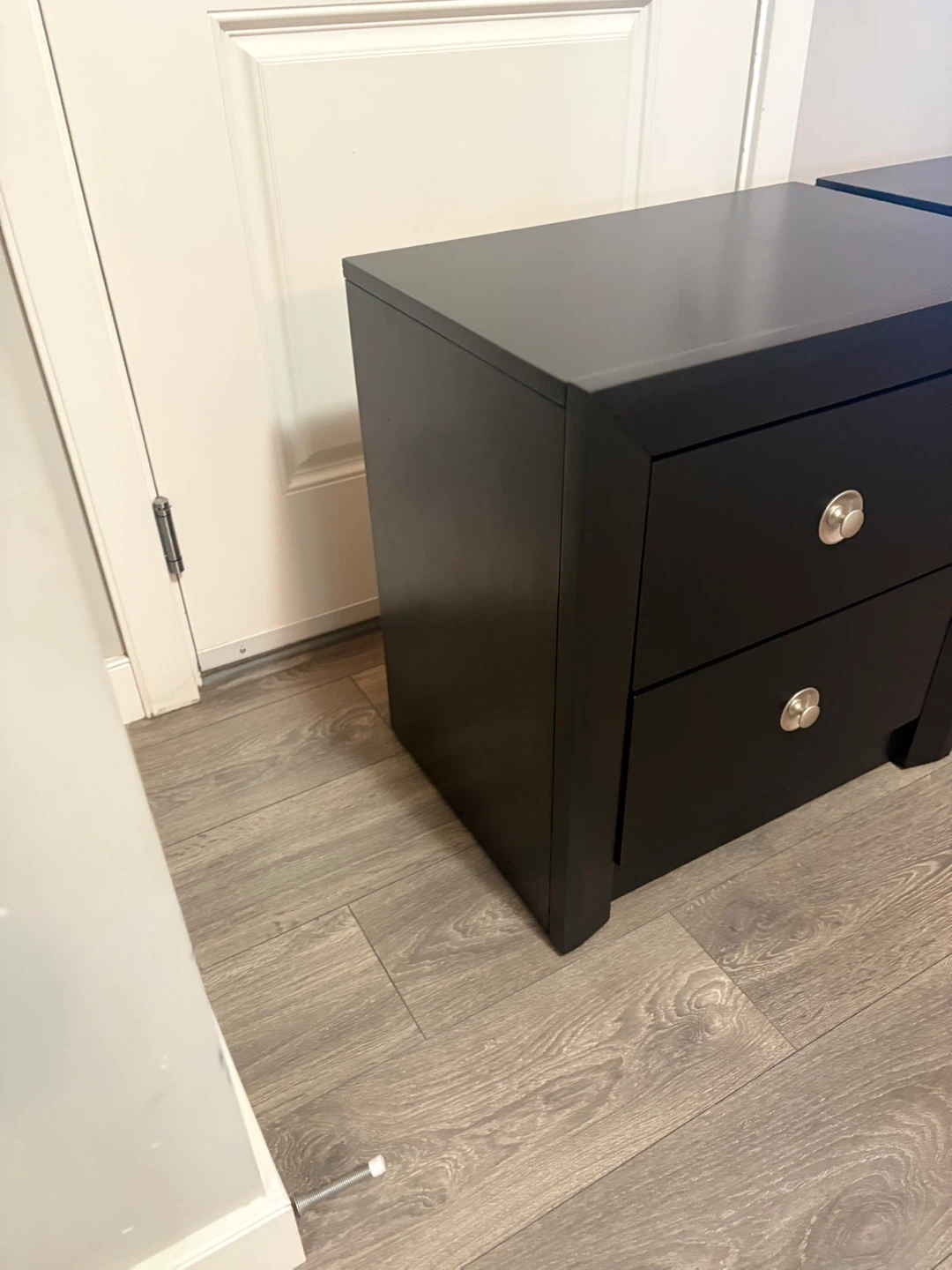 Pair of Black Nightstands with 2 Drawers - photo 2