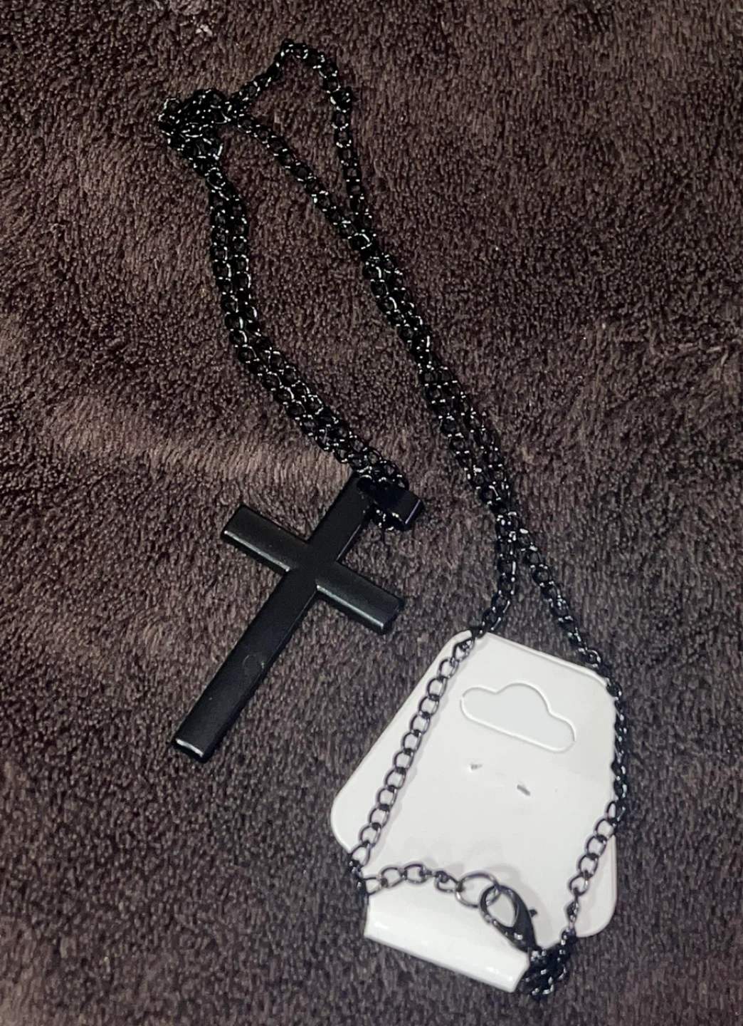 Black Cross Necklace and band(ring)