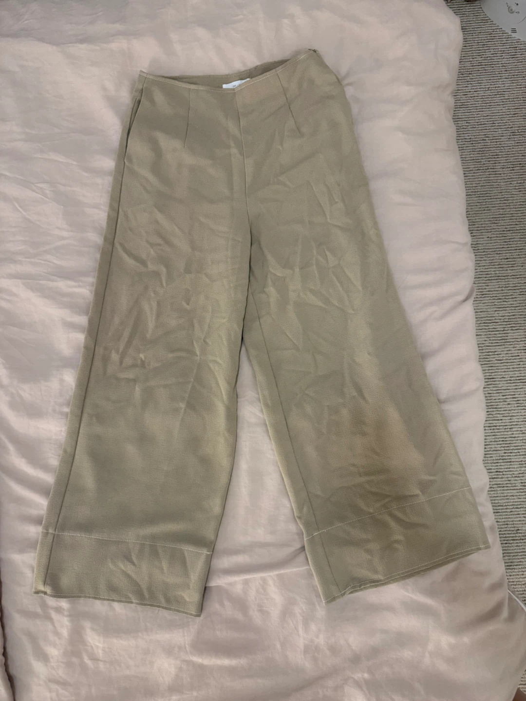 OAK + FORT Wide Leg Pants - Khaki