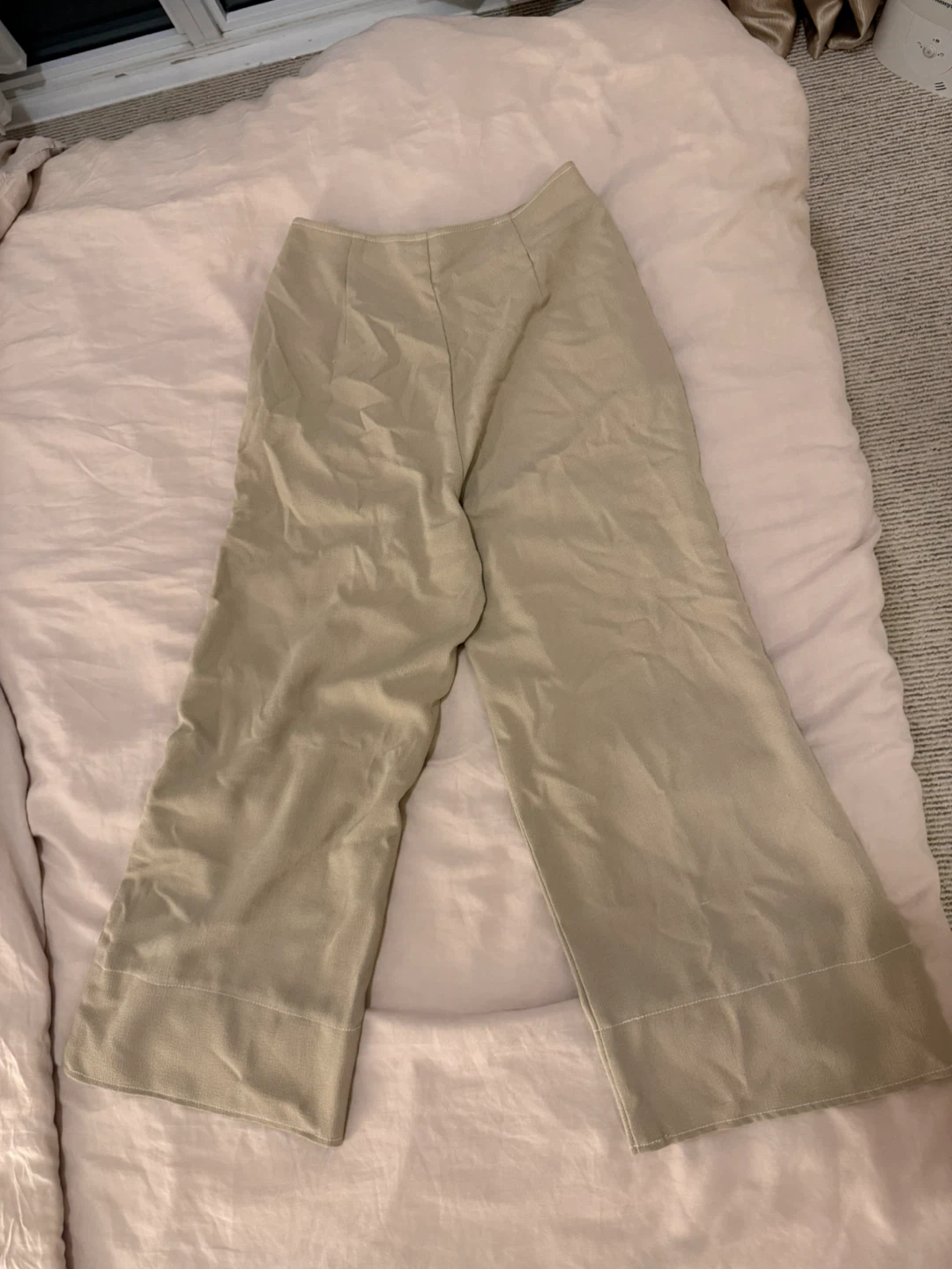 OAK + FORT Wide Leg Pants - Khaki - photo 4