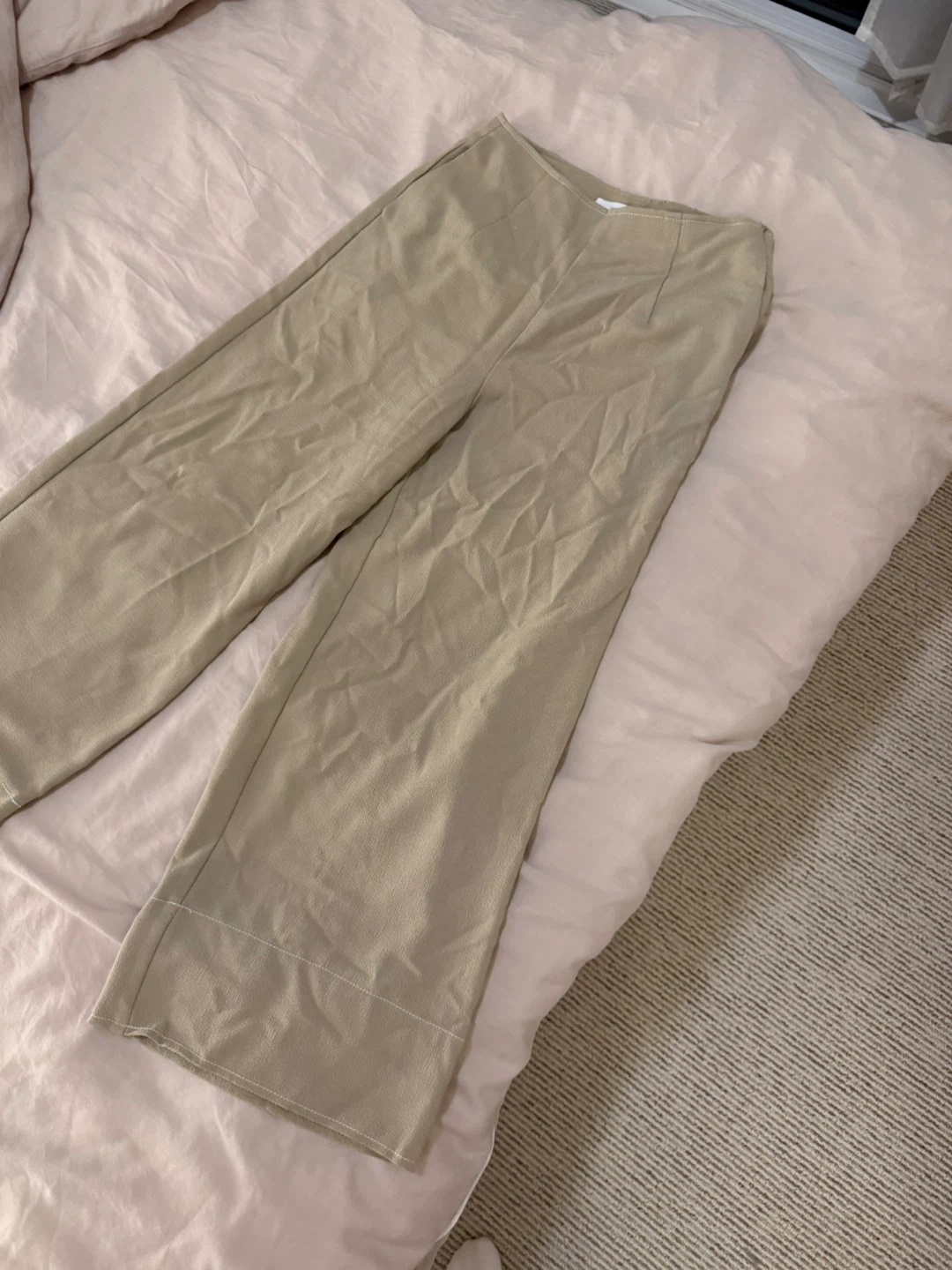 OAK + FORT Wide Leg Pants - Khaki - photo 2