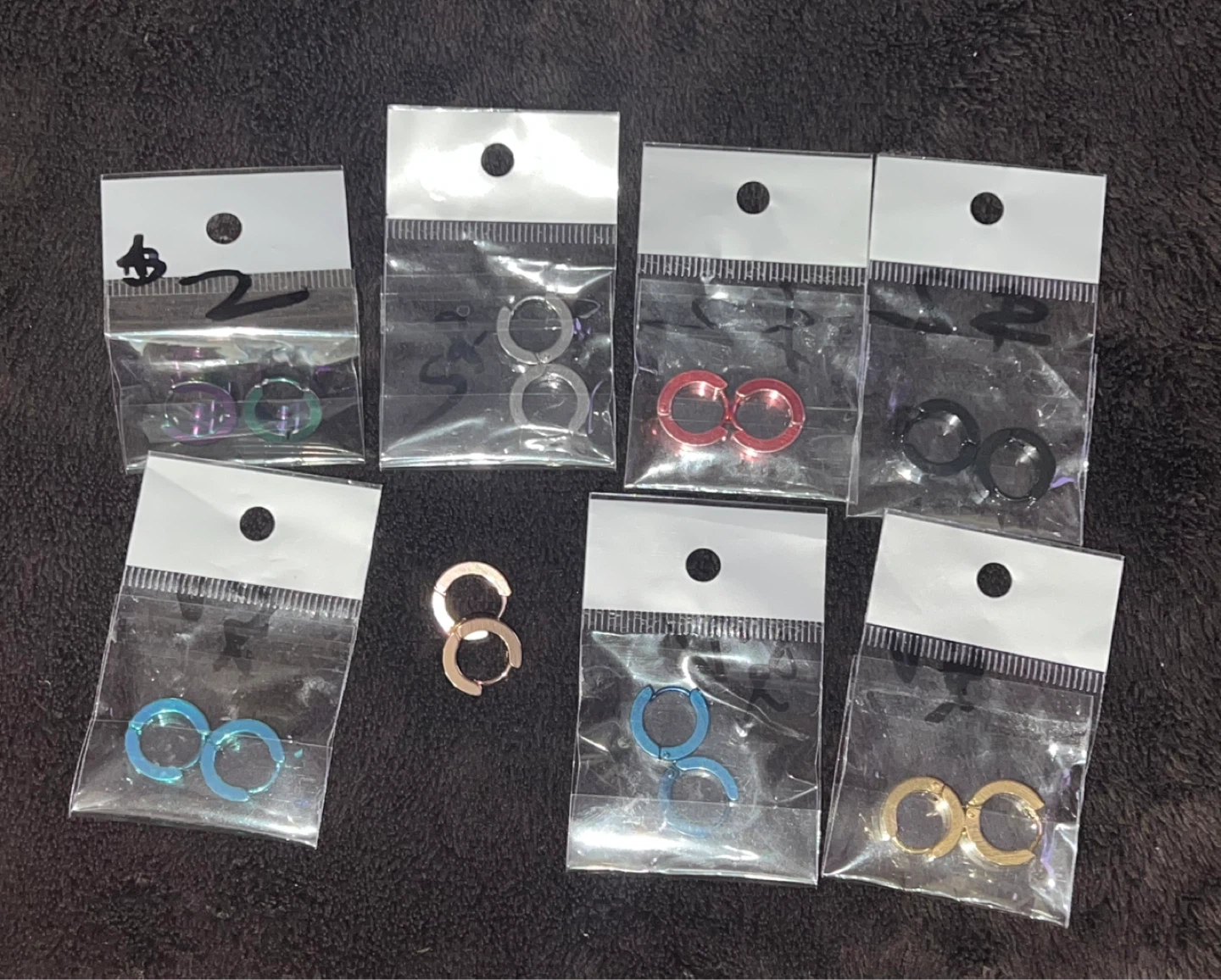 Hoop Earrings Set (Various Colors)