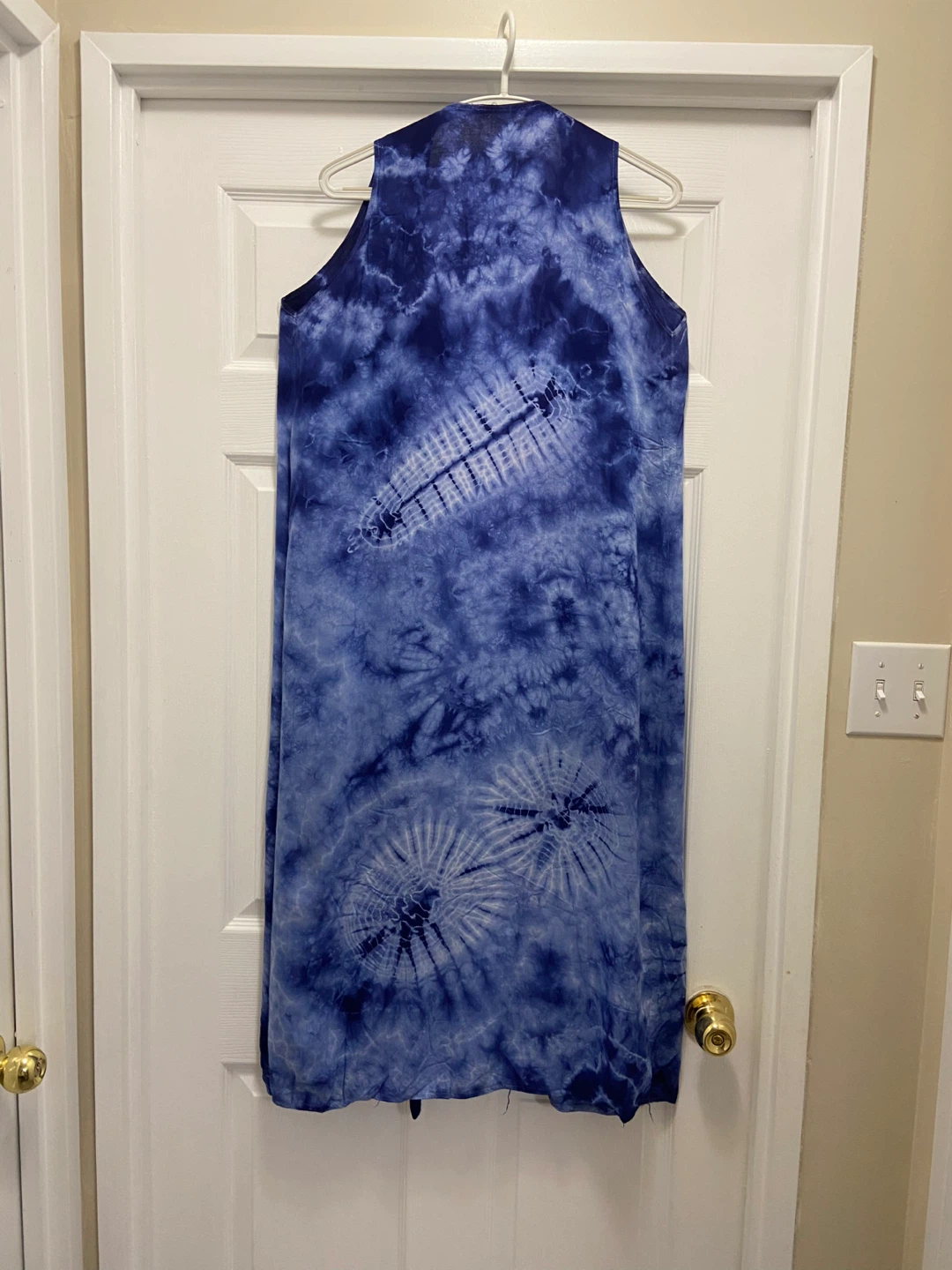 Blue Tie-Dye wrap around dress