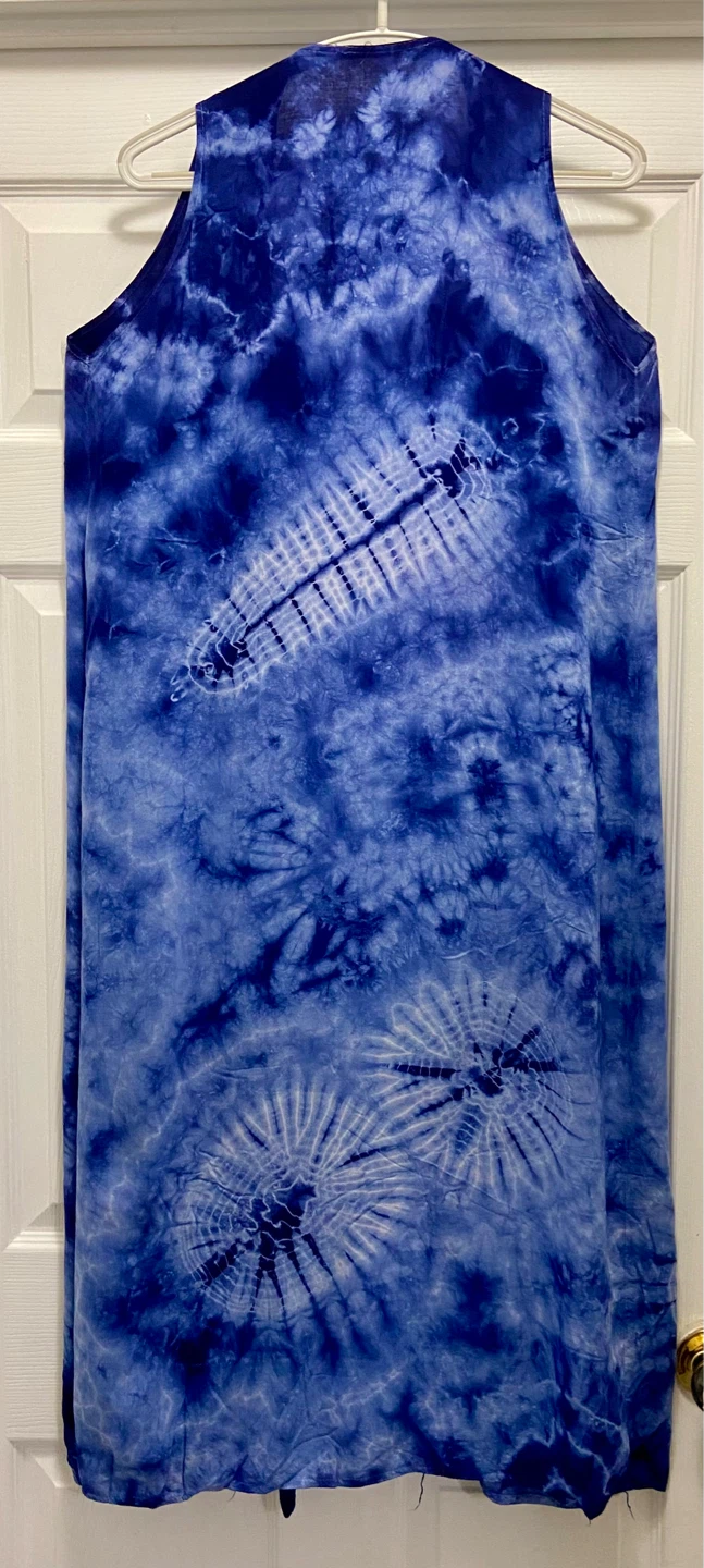 Blue Tie-Dye wrap around dress - photo 2