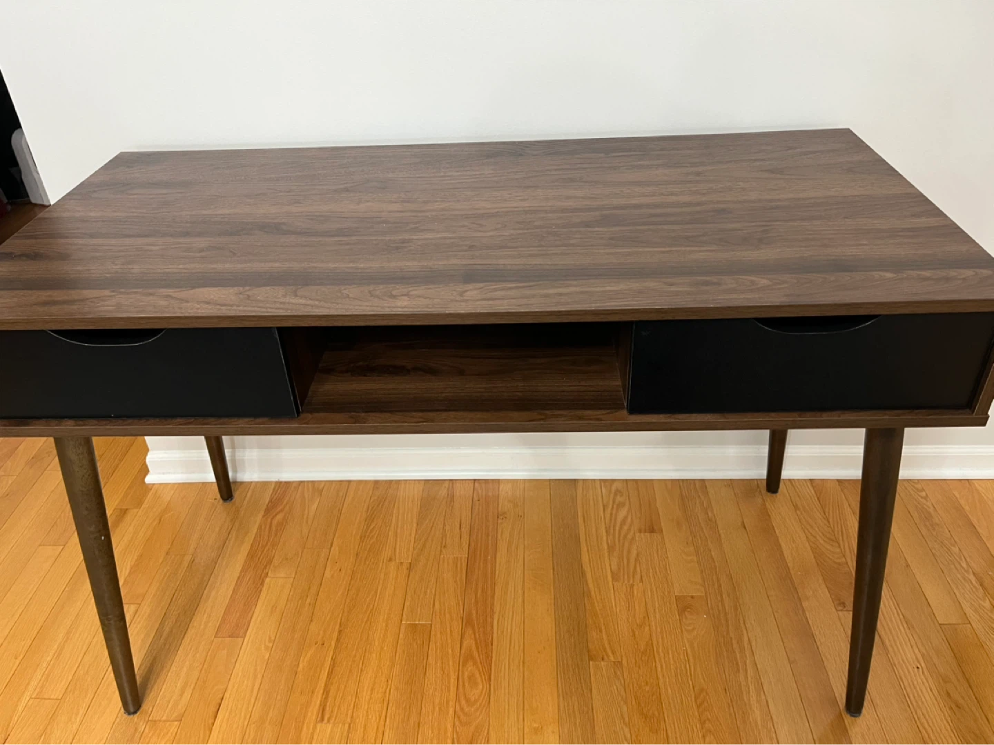 Dark Wood Console Table with 2 Drawers - photo 5