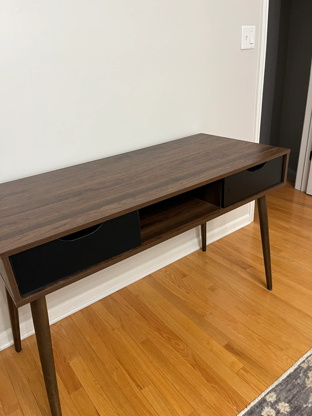 Dark Wood Console Table with 2 Drawers - photo 2
