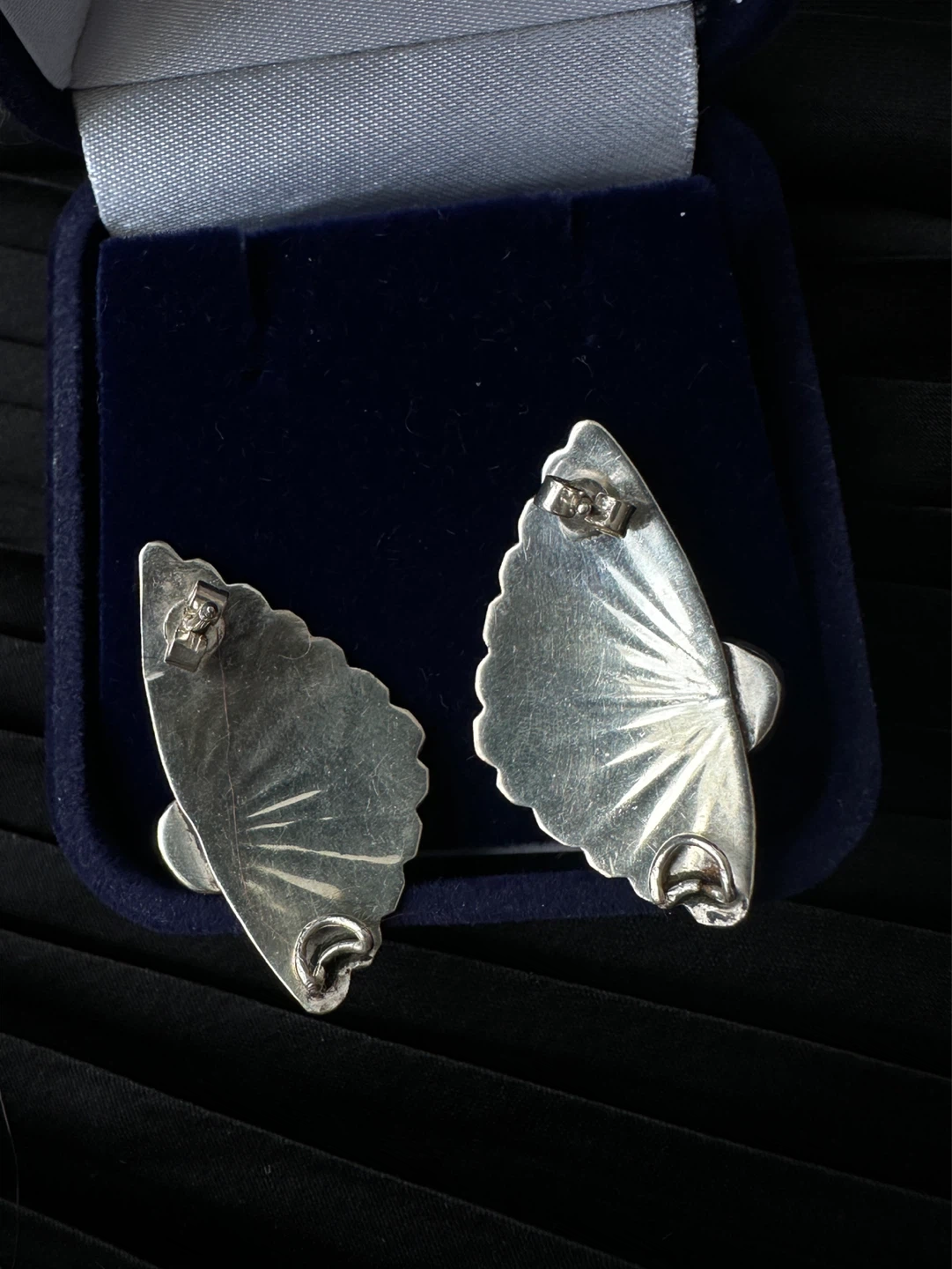 Silver unique vintage earrings turquoise - photo 4
