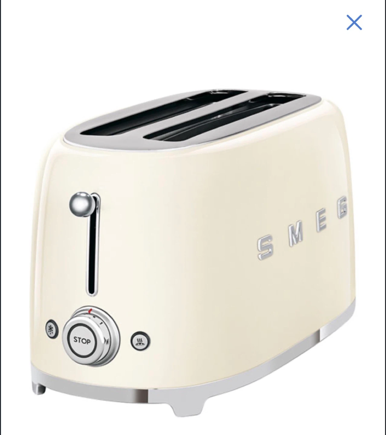 Smeg 50's Style Retro Long Slot Toaster - 4-Slice - Cream - photo 3