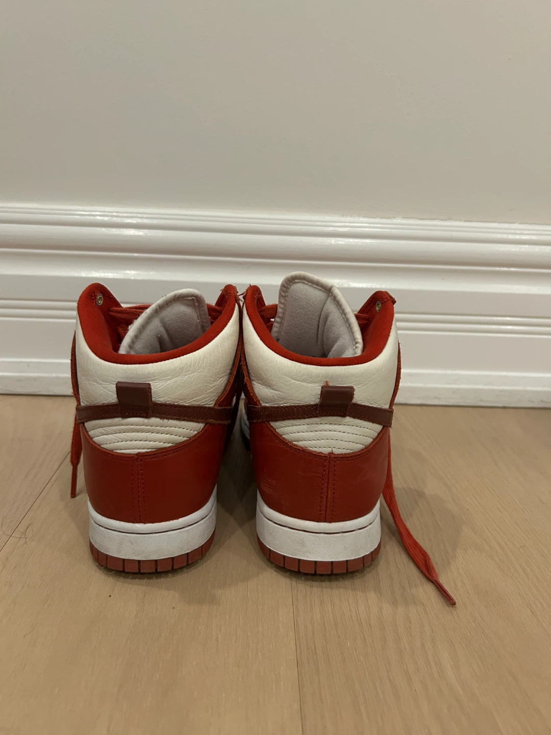 Nike Dunk High Top Sneakers Red/White Size US 8w - photo 5
