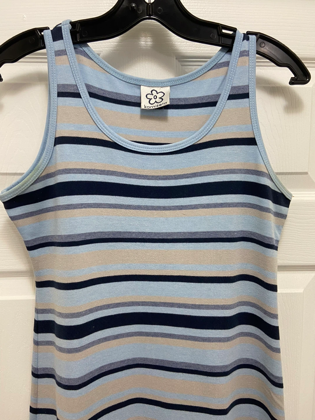 Striped Tank Dress - Blue/Tan - photo 3