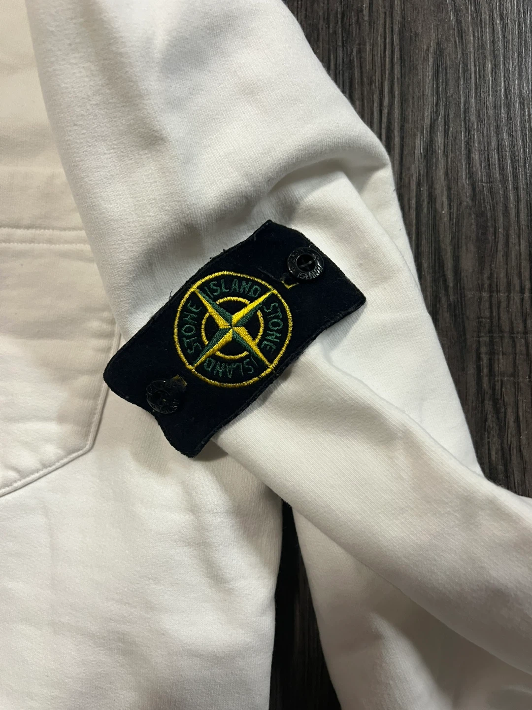 Stone Island White Crewneck Sweatshirt with Pocket - photo 3