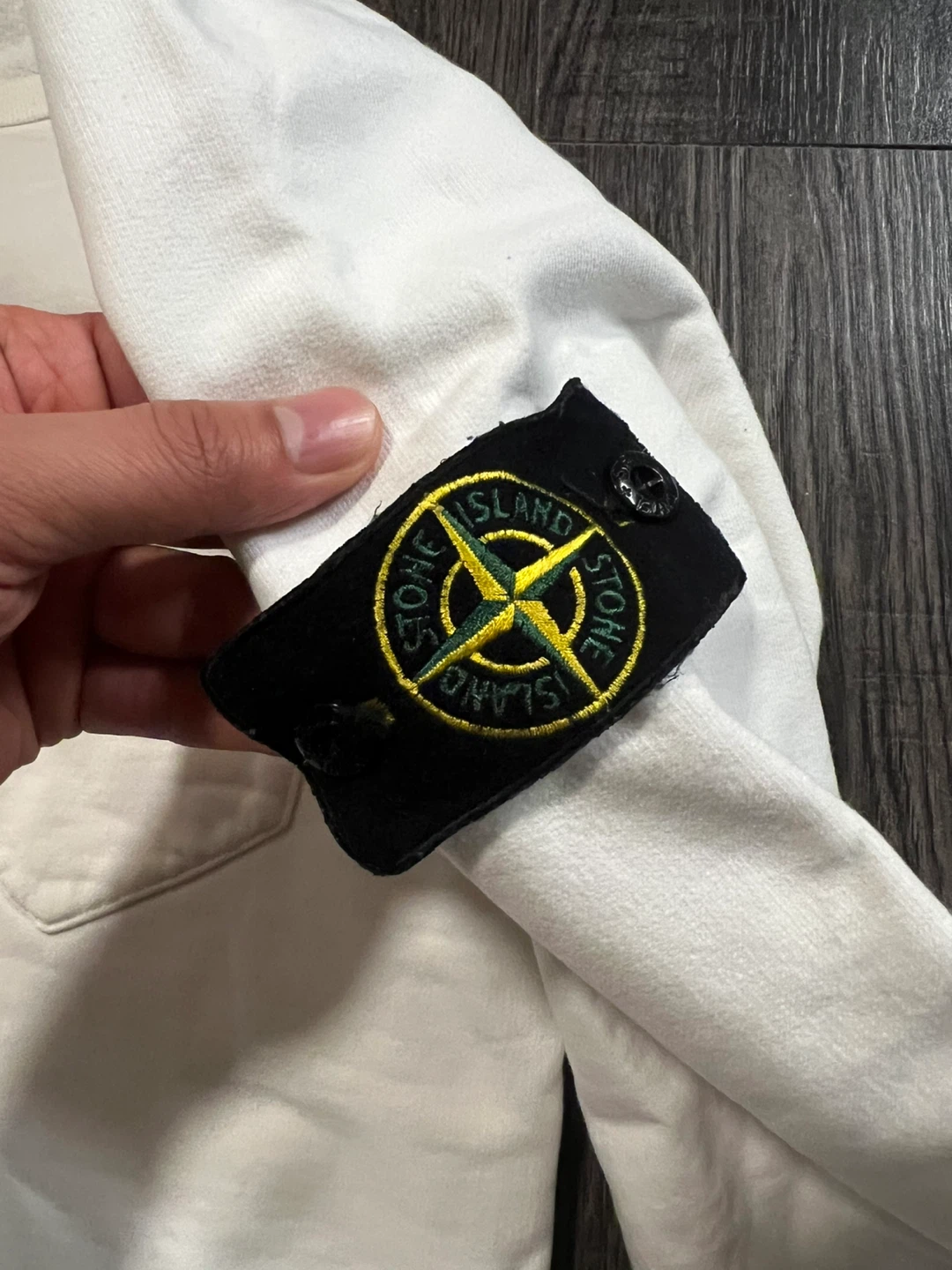 Stone Island White Crewneck Sweatshirt with Pocket - photo 4