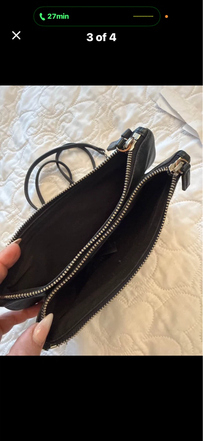 Sandro Black Leather Double Zip Crossbody Bag - photo 2