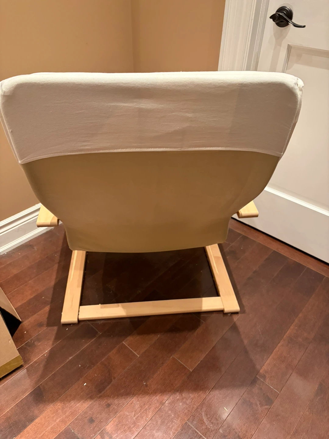 IKEA Poäng Armchair - Cream Fabric & Wood Frame - photo 3