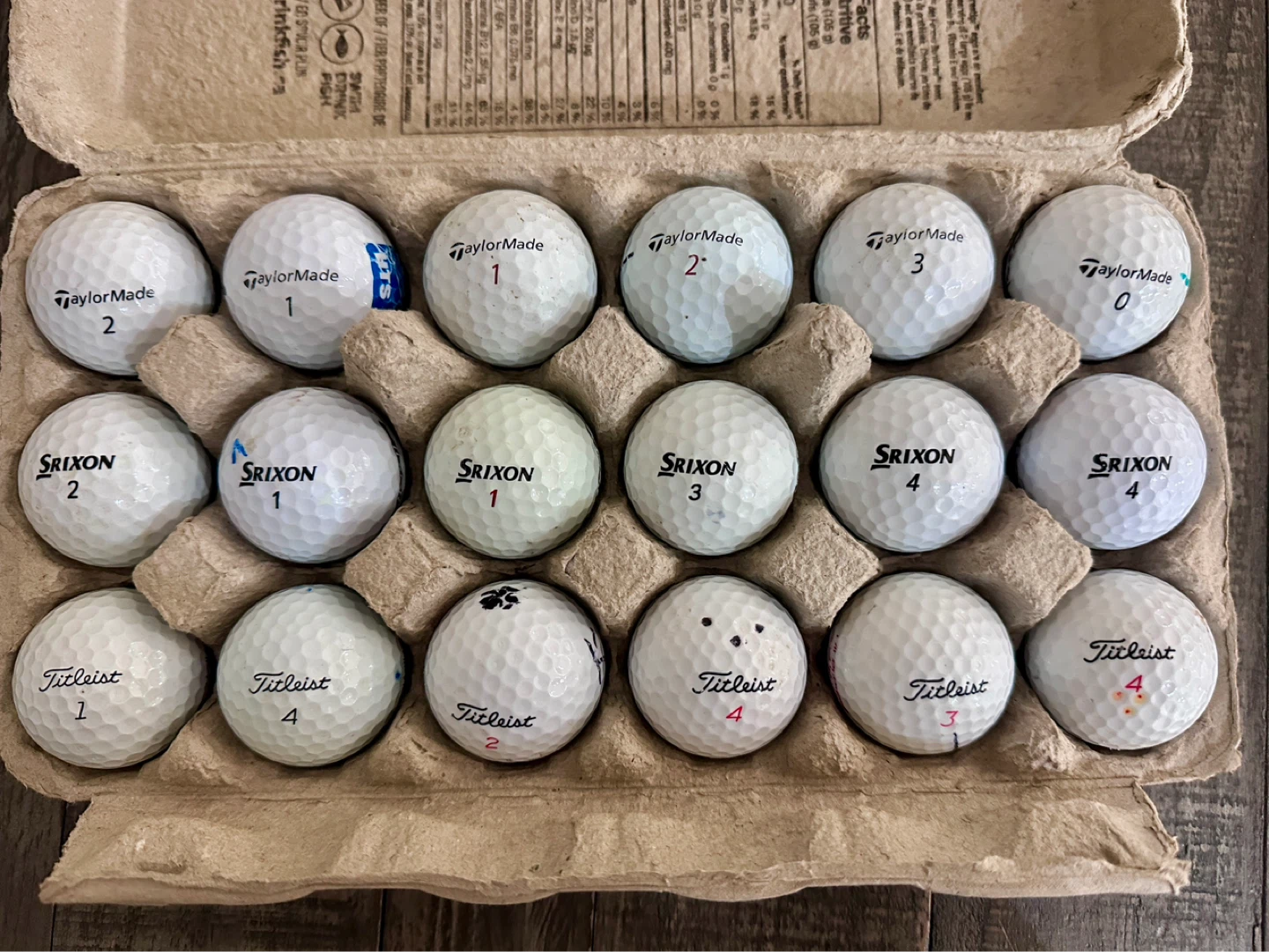 Mixed Brand Golf Balls (TaylorMade, Srixon, Titleist)