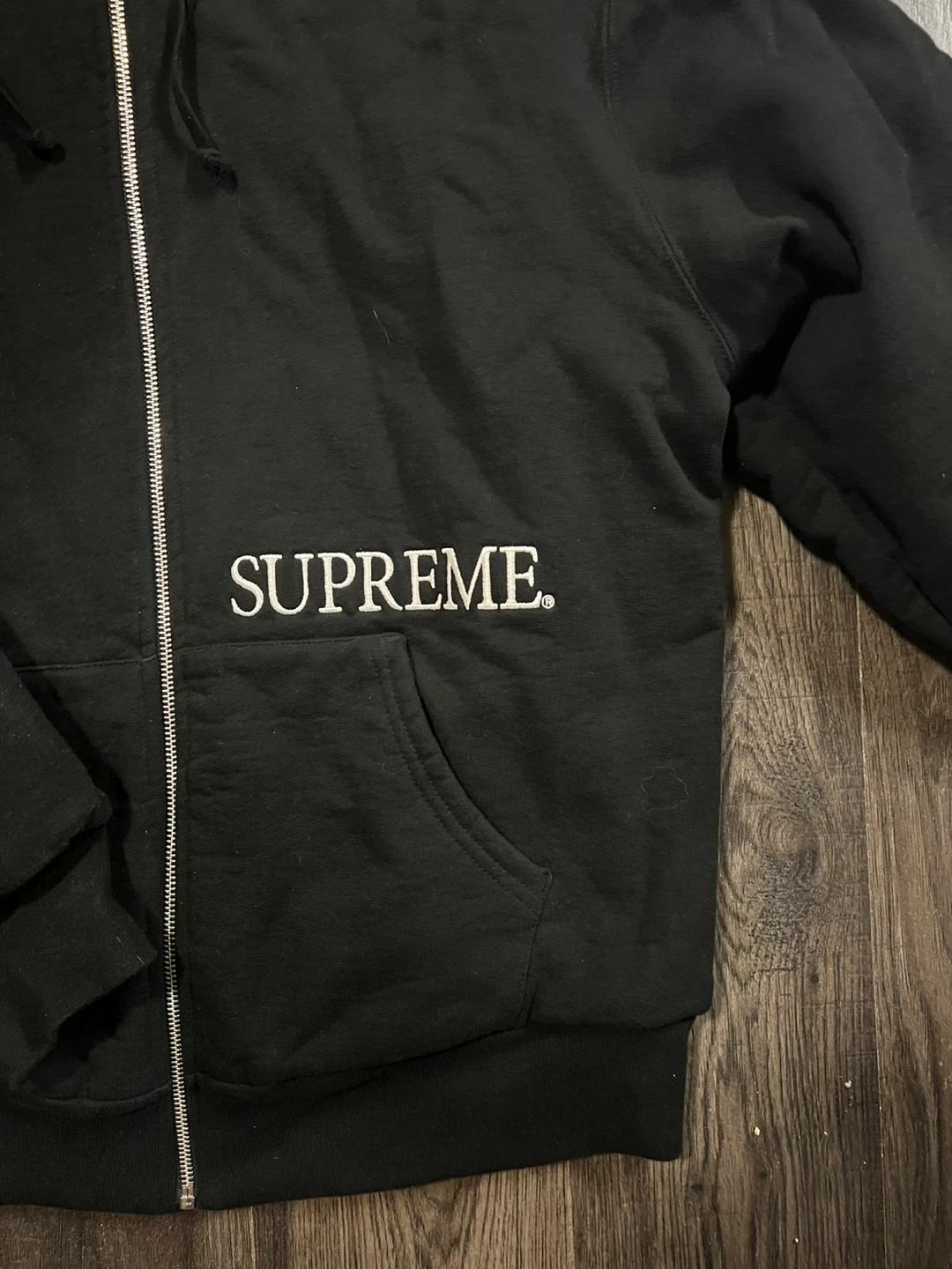 Supreme Black Full Zip Hoodie - photo 2